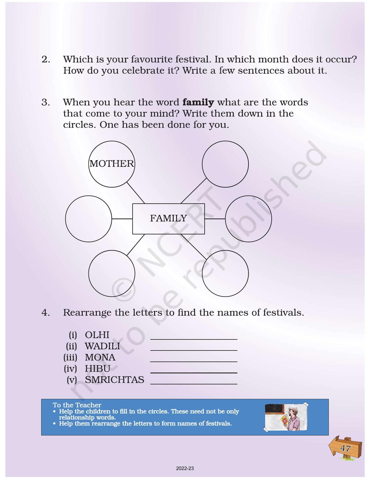 NCERT Book for Class 2 English (Raindrops):Chapter 11-The Festivals of India - Page 5
