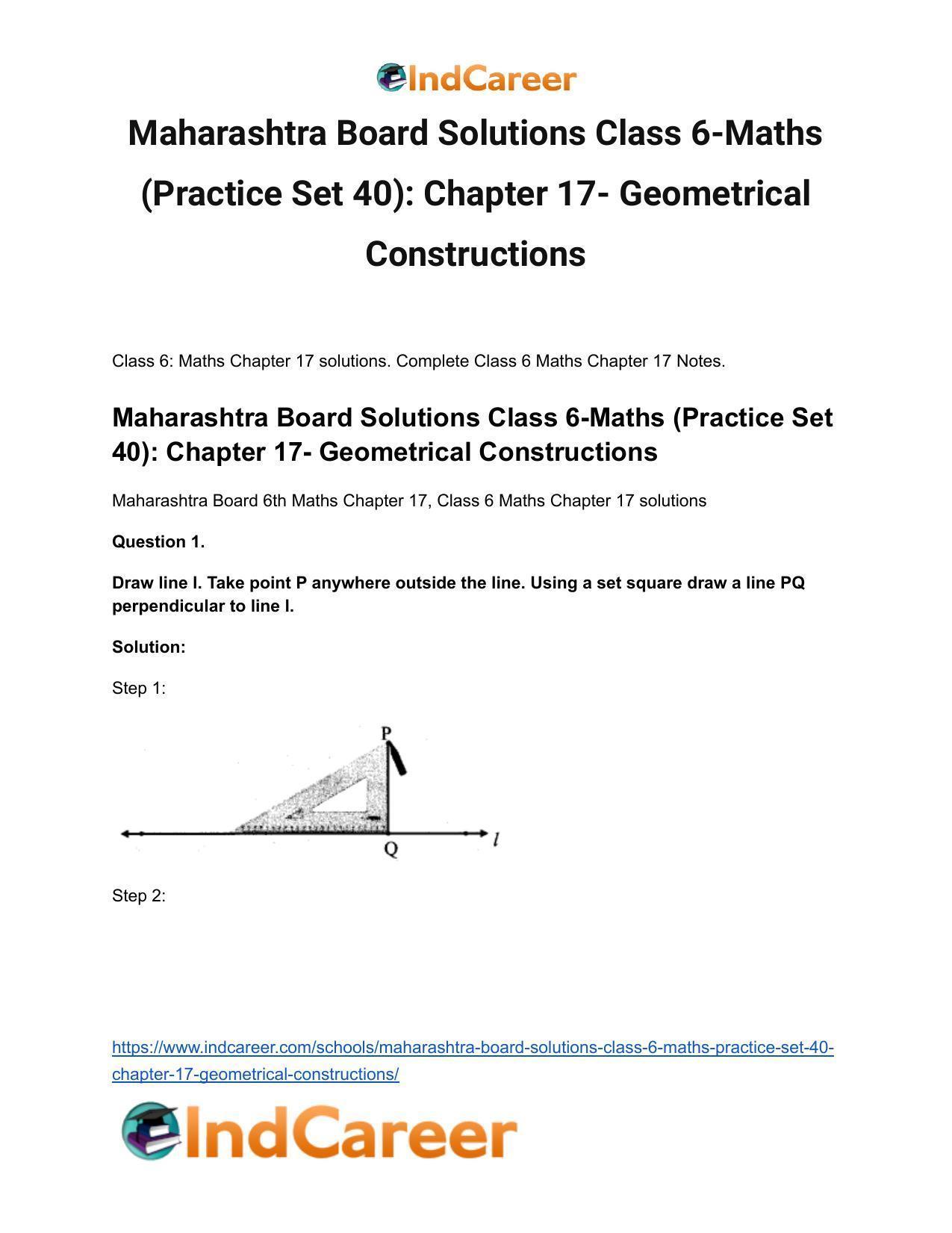 Maharashtra Board Solutions Class 6-Maths (Practice Set 40): Chapter 17- Geometrical Constructions - Page 2