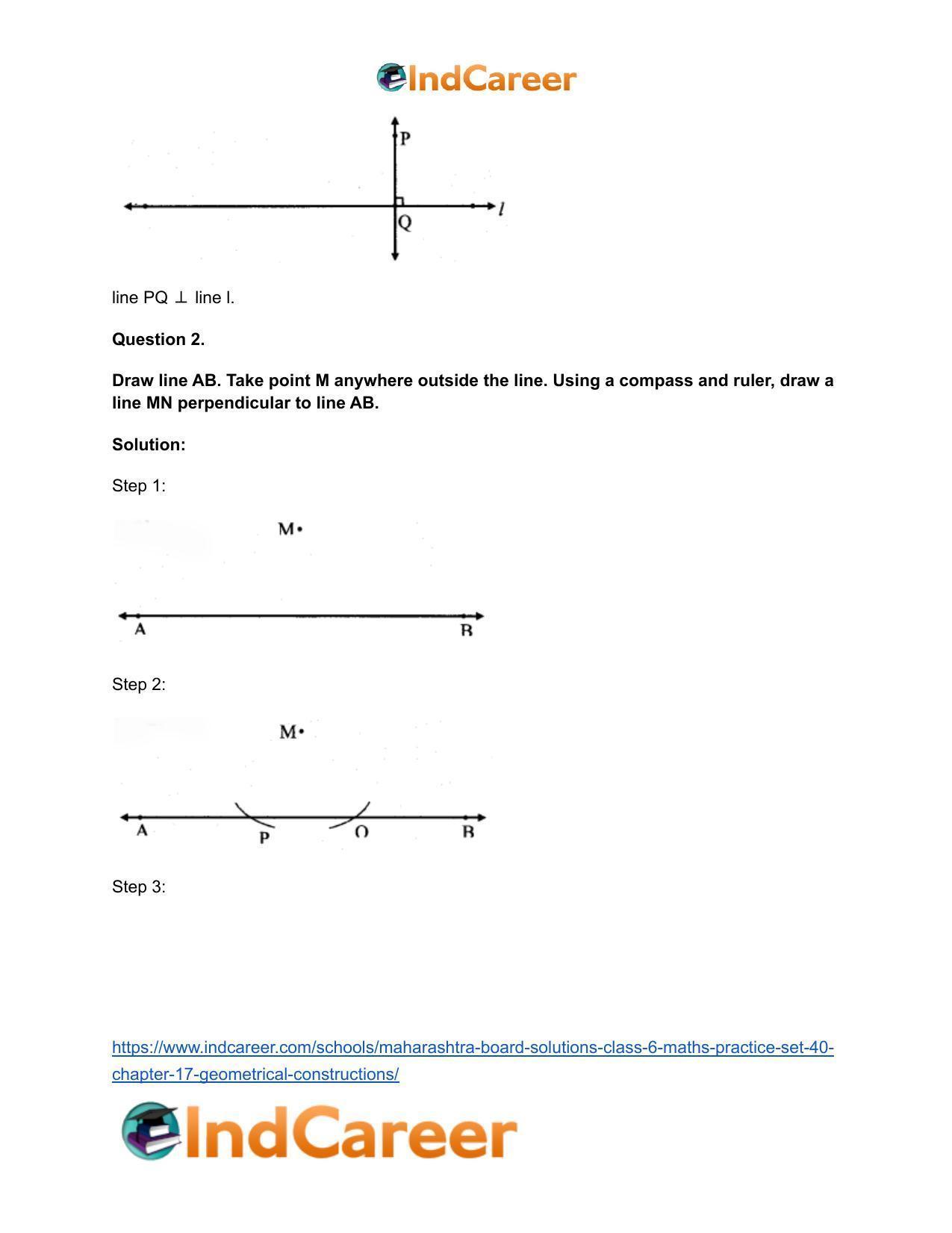 Maharashtra Board Solutions Class 6-Maths (Practice Set 40): Chapter 17- Geometrical Constructions - Page 3