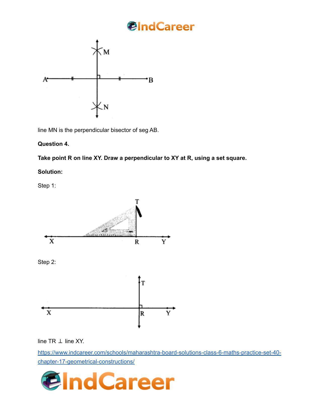 Maharashtra Board Solutions Class 6-Maths (Practice Set 40): Chapter 17- Geometrical Constructions - Page 5