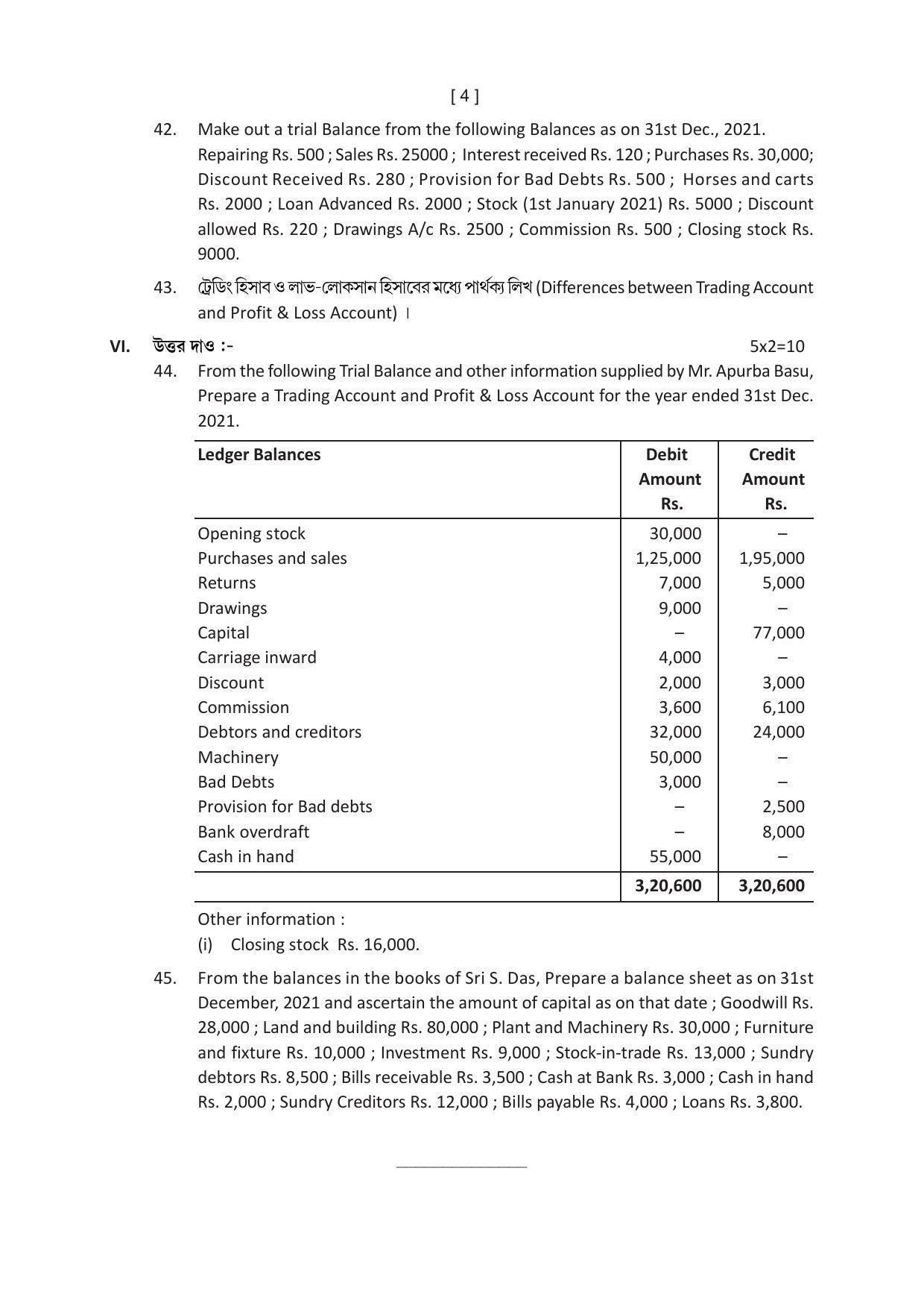 Tripura Board Accountancy Question Paper 2023 - Page 4