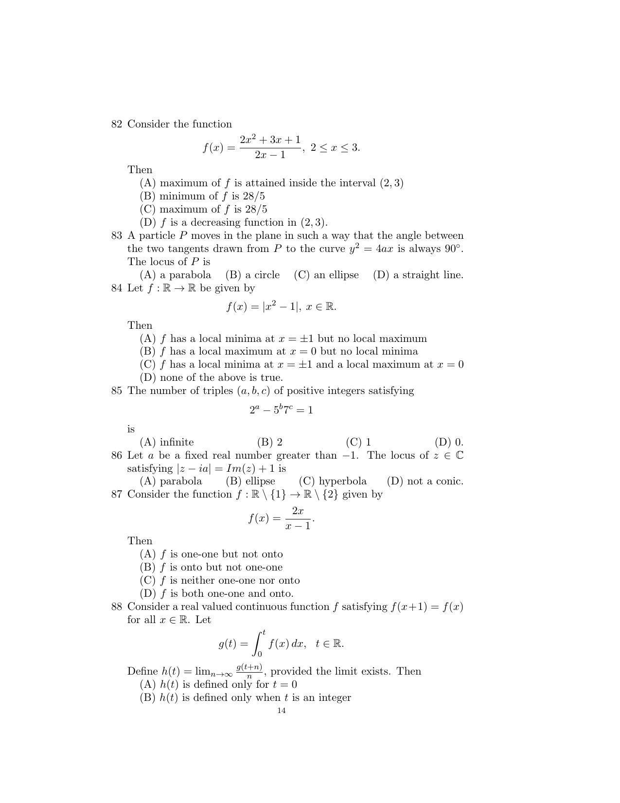 ISI Admission Test B.Math UGA 2016 Sample Paper - Page 14