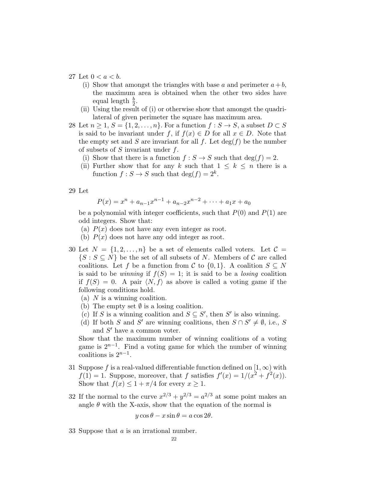ISI Admission Test B.Math UGA 2016 Sample Paper - Page 22