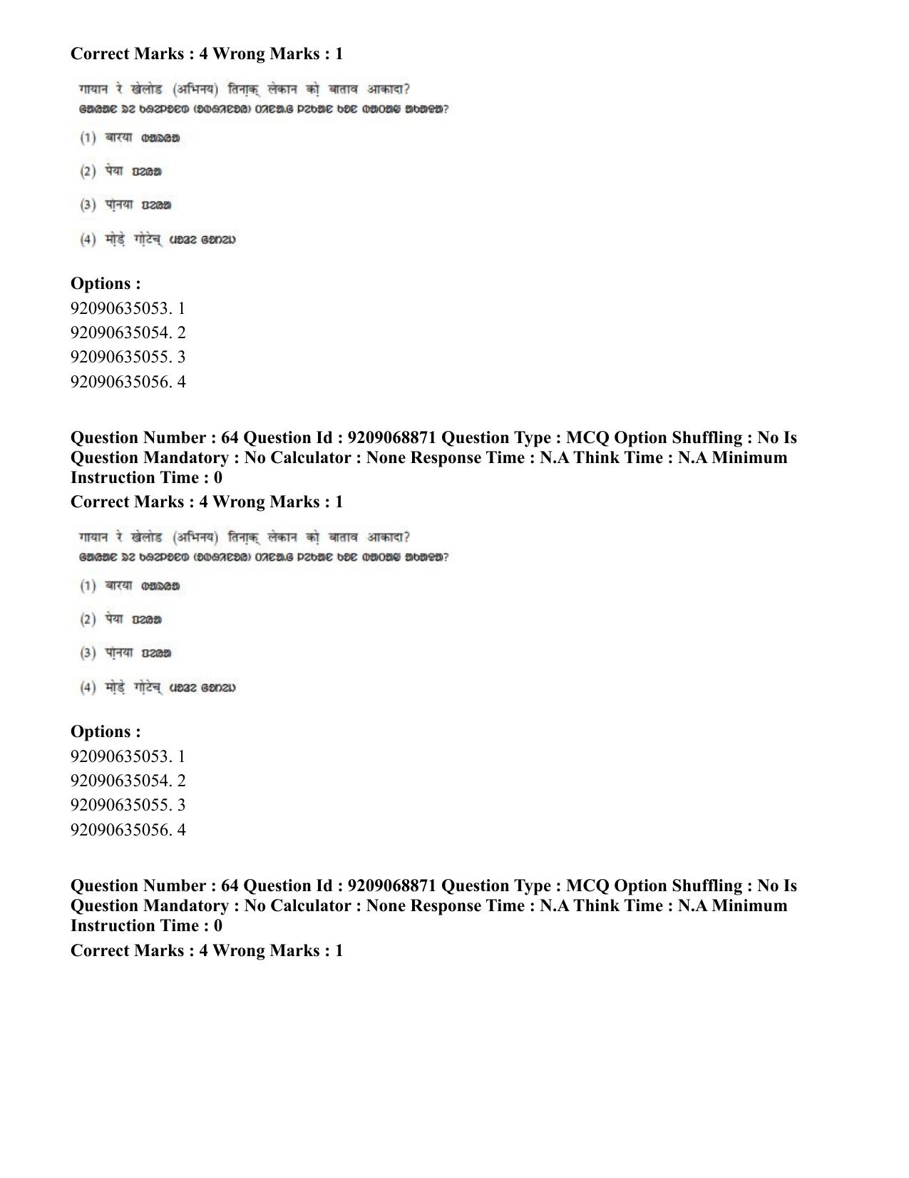 CUET PG 2023: LAQP40 – Santali (Eng.)-Shift 3 (08-06-2023) Question Paper - Page 91