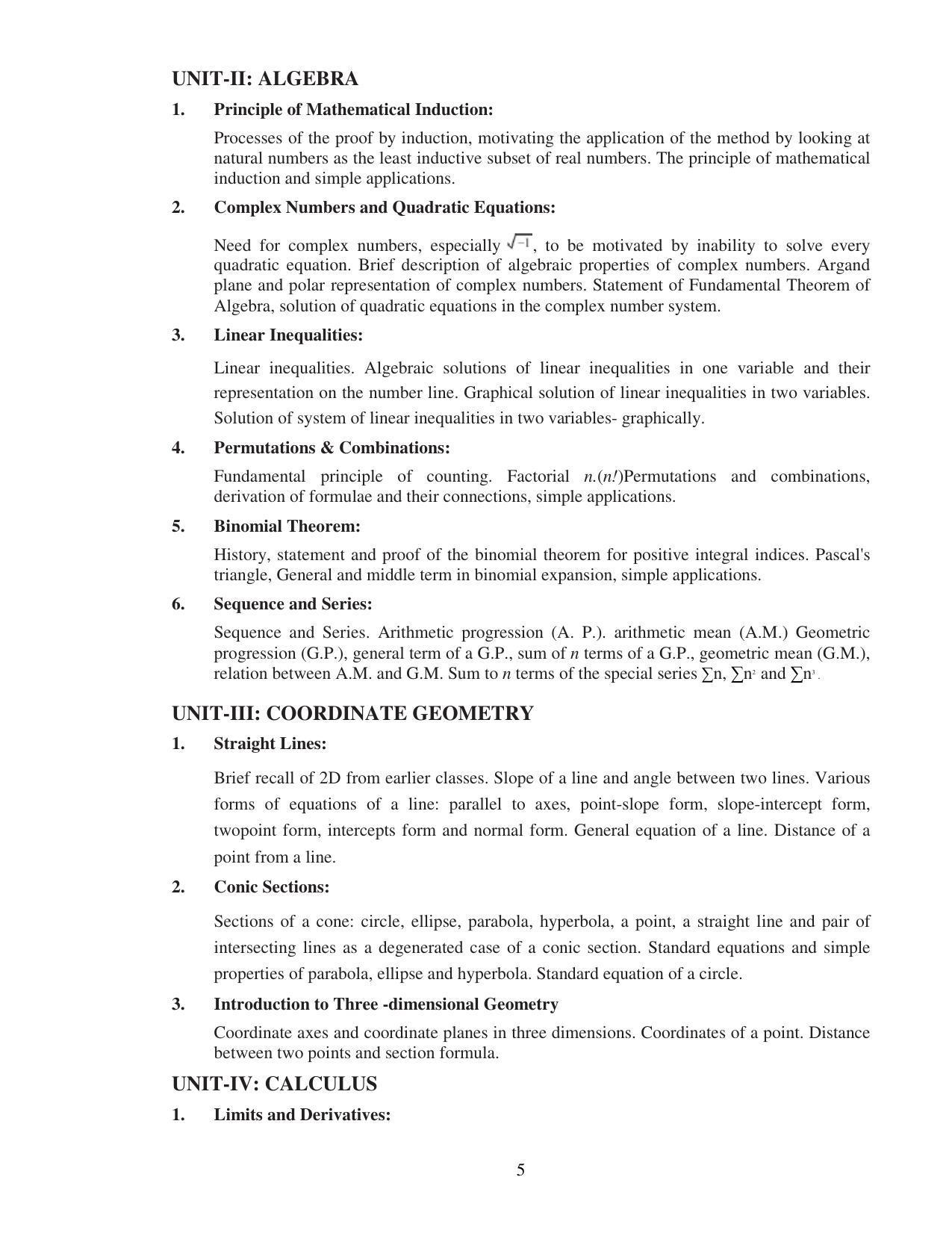 UBSE Class 11 Syllabus - Page 5