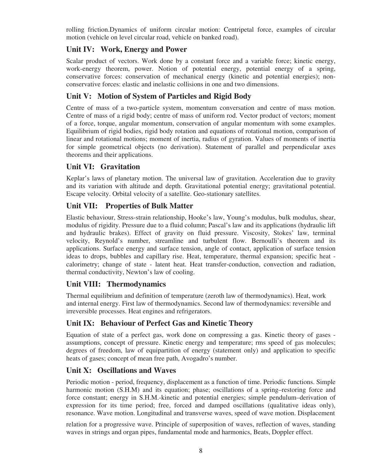 UBSE Class 11 Syllabus - Page 8