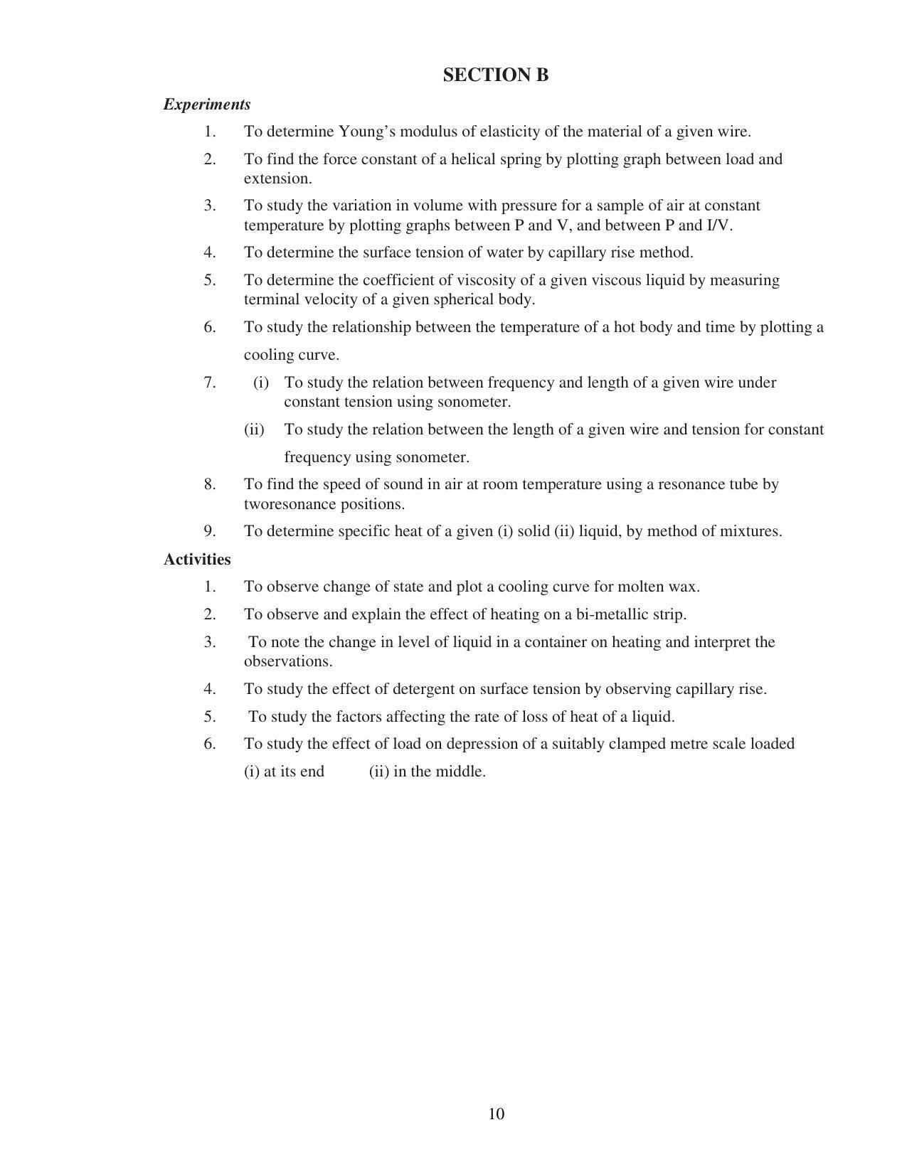 UBSE Class 11 Syllabus - Page 10