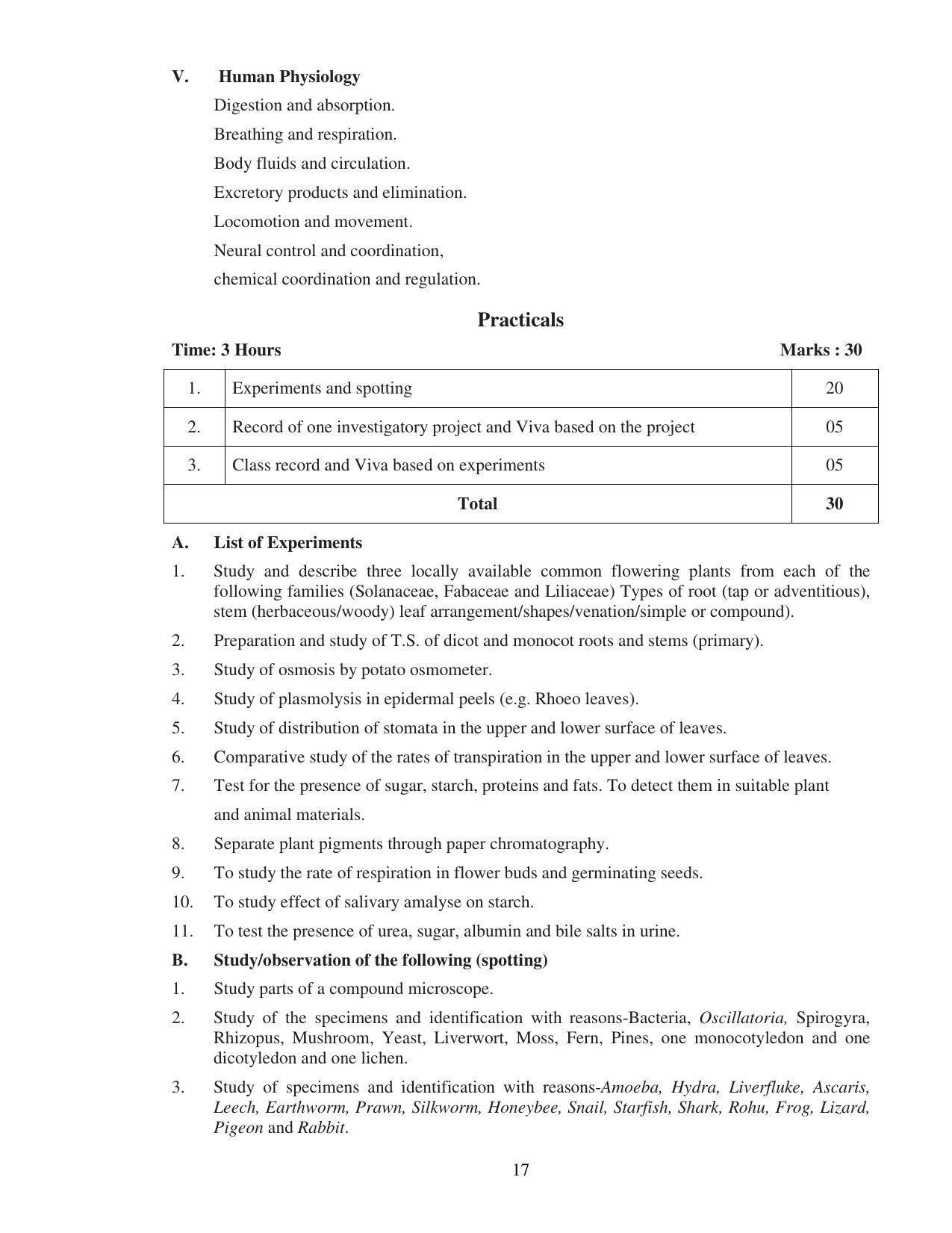 UBSE Class 11 Syllabus - Page 17