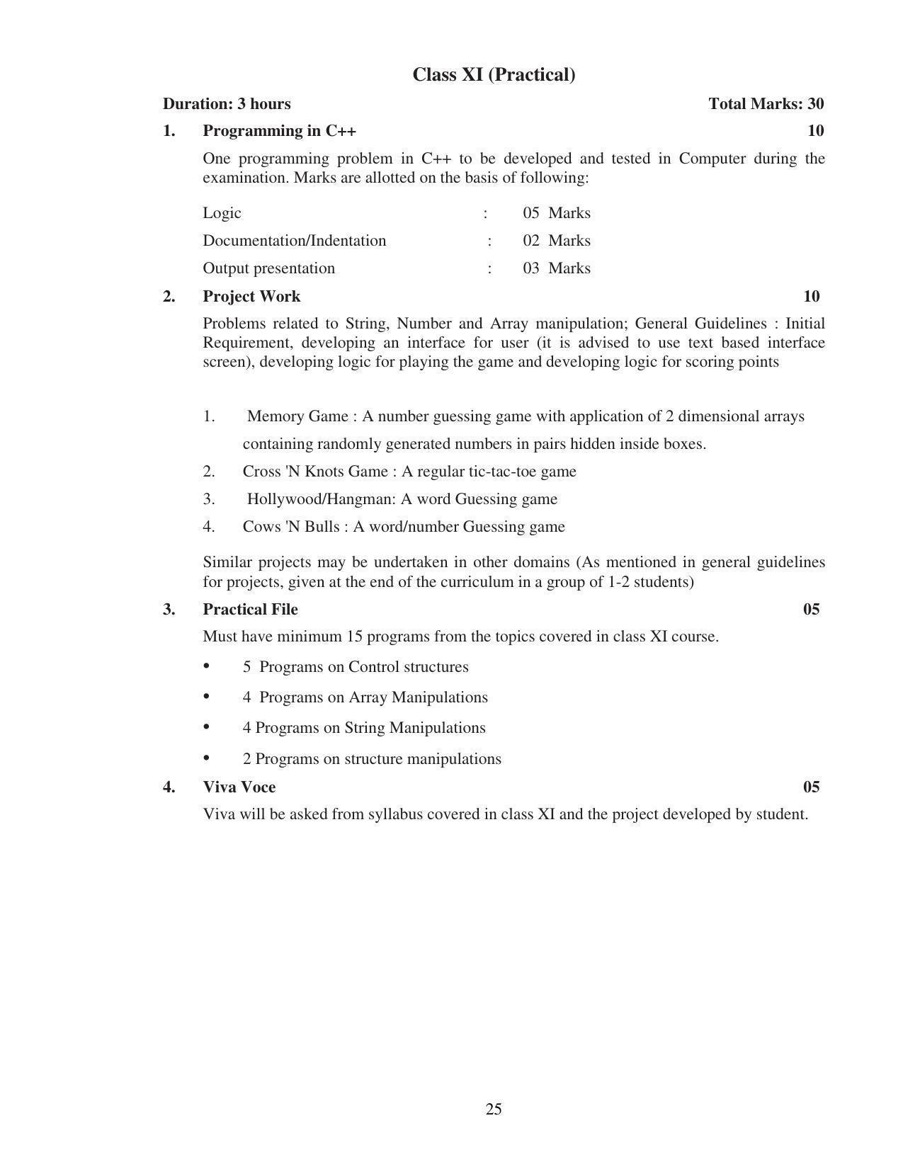 UBSE Class 11 Syllabus - Page 25