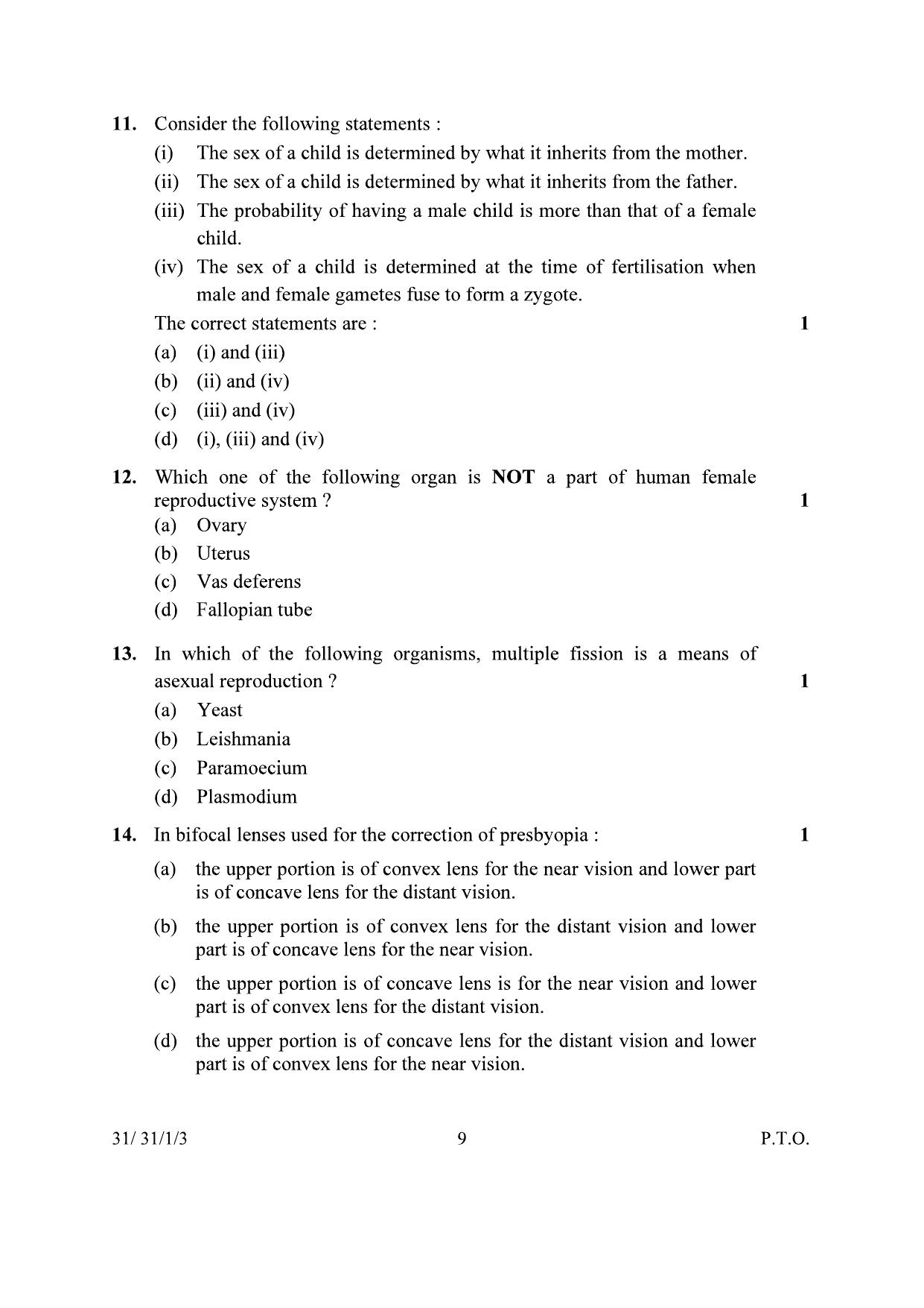 CBSE Class 10 31-1-3 Science 2024 Question Paper - Page 9