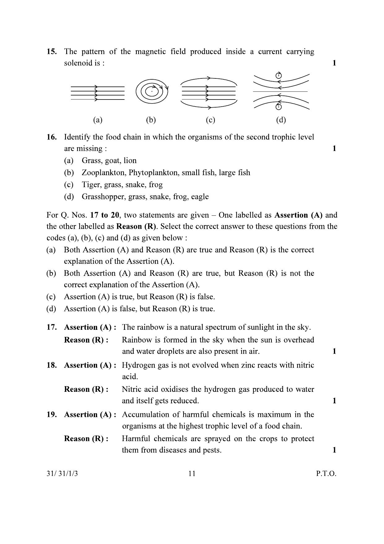 CBSE Class 10 31-1-3 Science 2024 Question Paper - Page 11