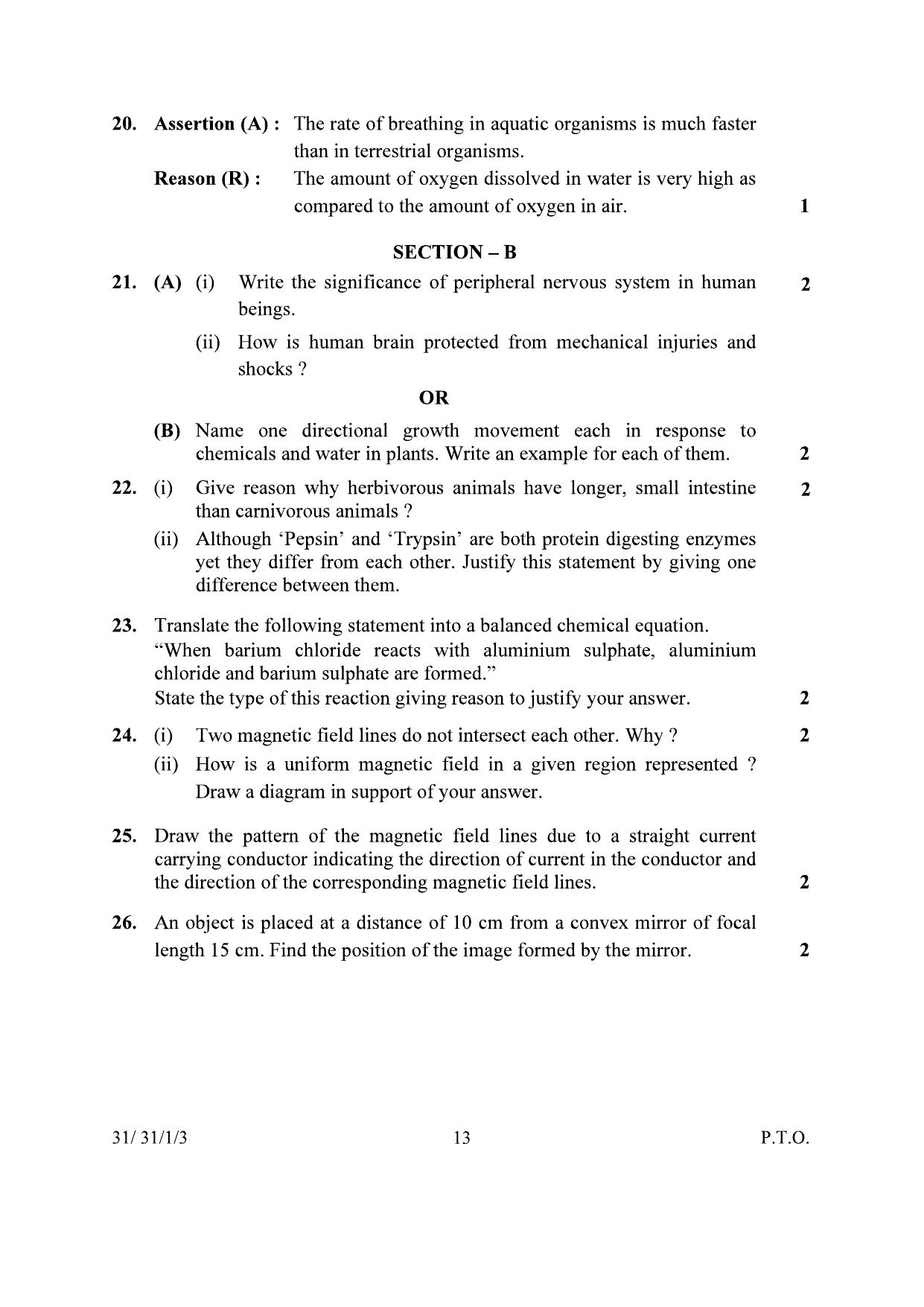 CBSE Class 10 31-1-3 Science 2024 Question Paper - Page 13