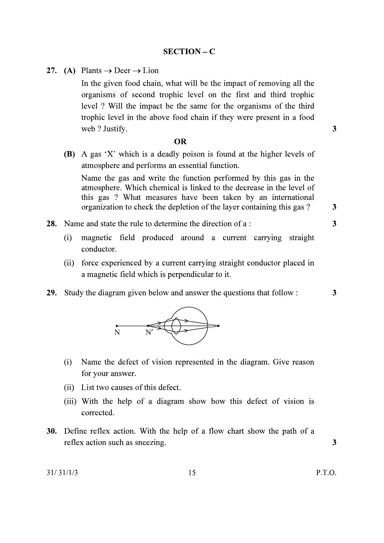 CBSE Class 10 31-1-3 Science 2024 Question Paper - Page 15