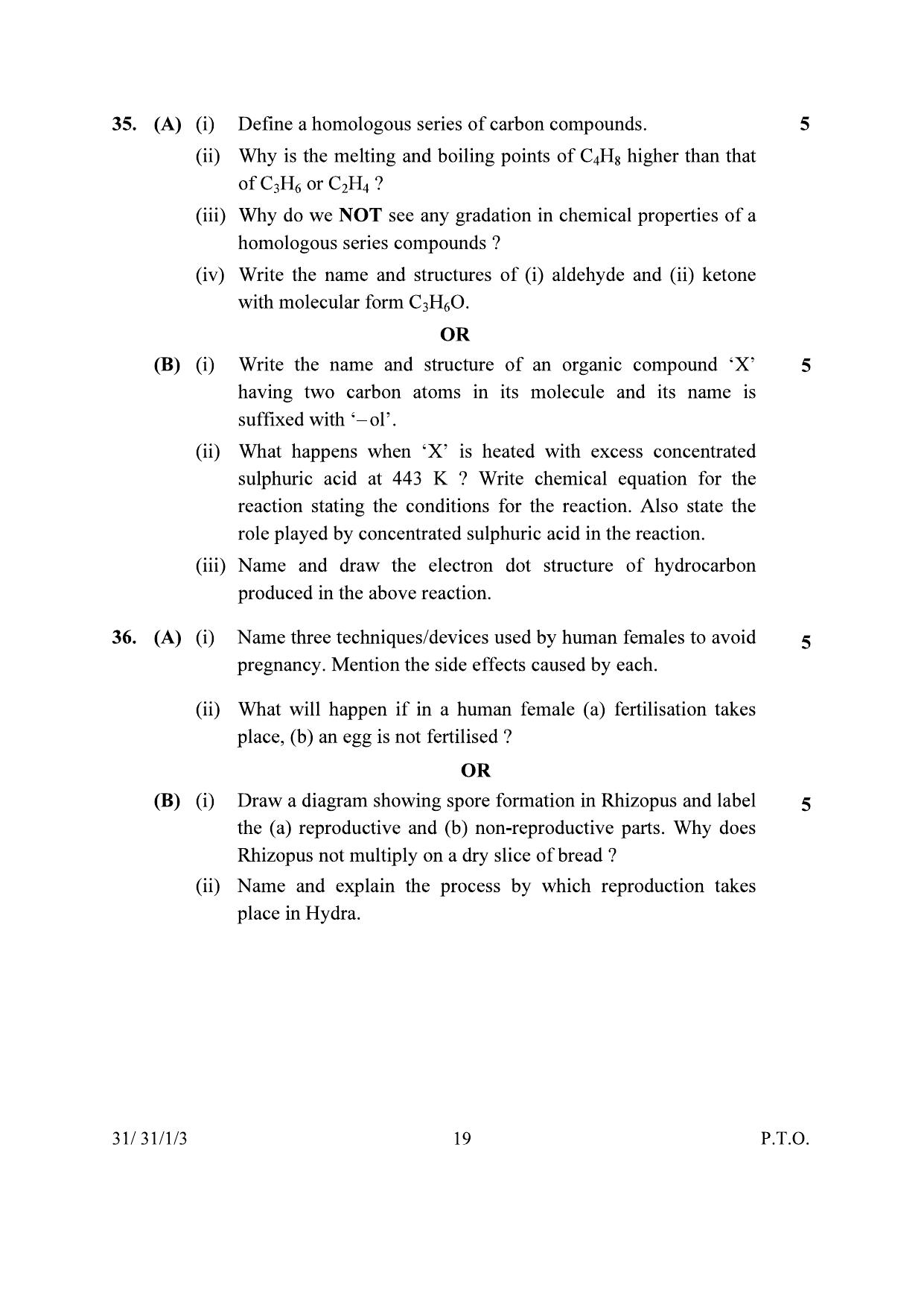 CBSE Class 10 31-1-3 Science 2024 Question Paper - Page 19
