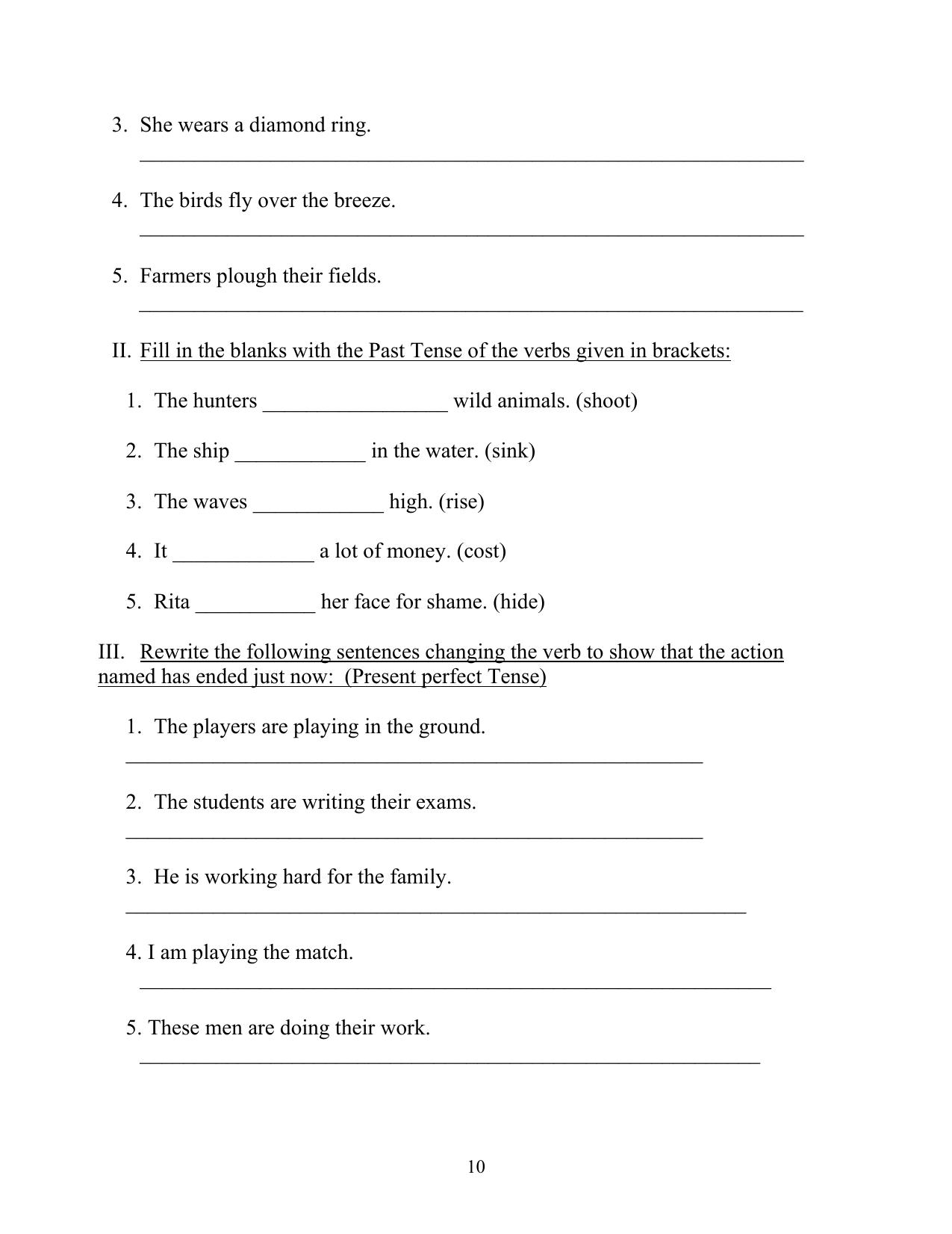 Worksheet for Class 4 English Assignment 104 Adverbs - Page 2