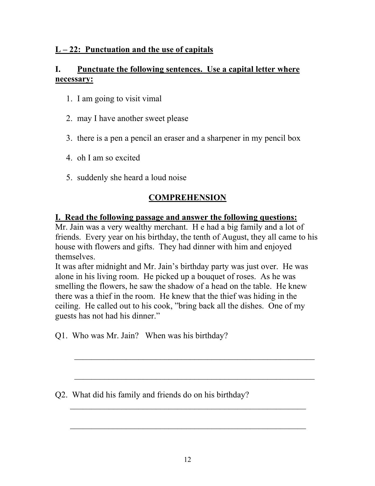 Worksheet for Class 4 English Assignment 104 Adverbs - Page 4