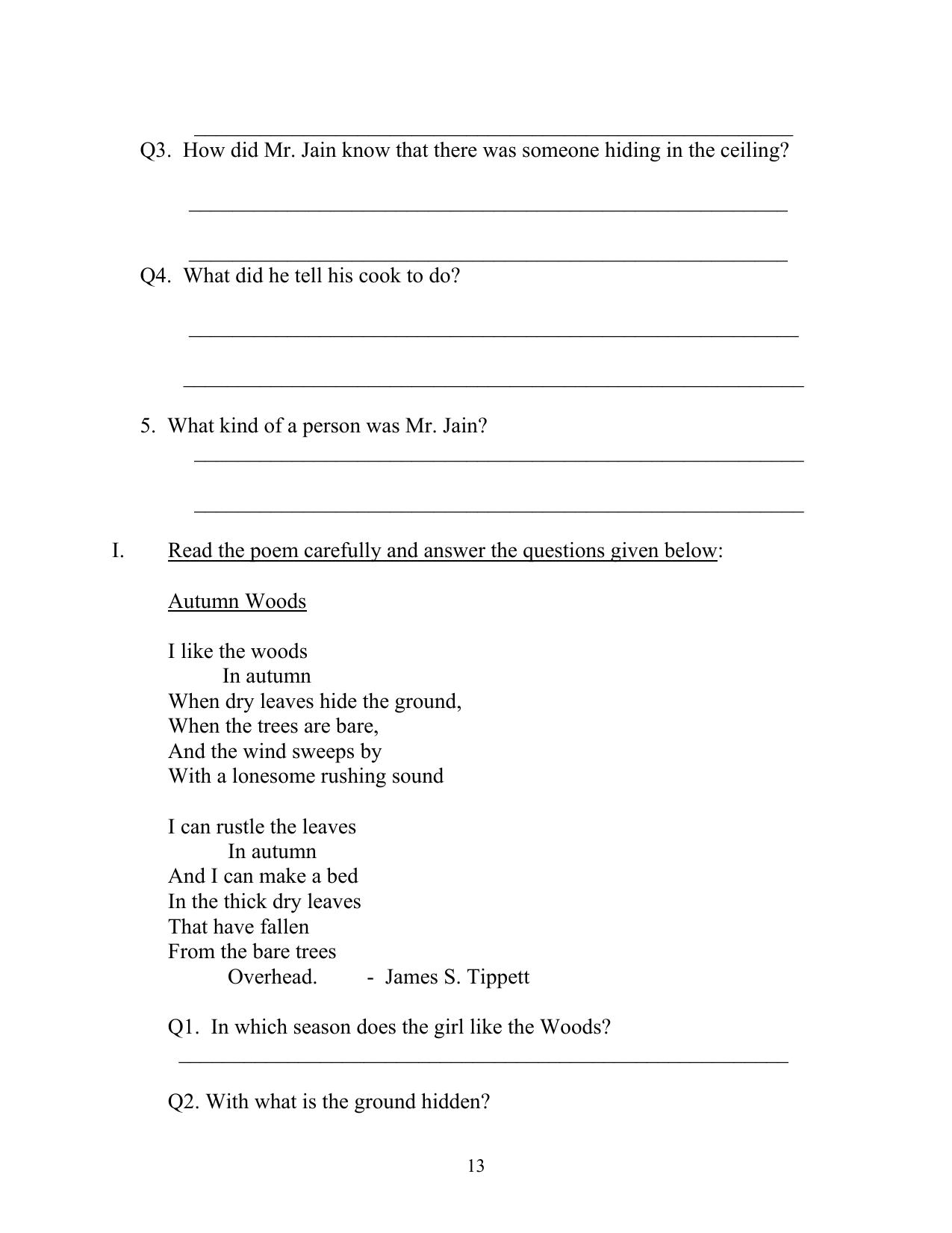 Worksheet for Class 4 English Assignment 104 Adverbs - Page 5