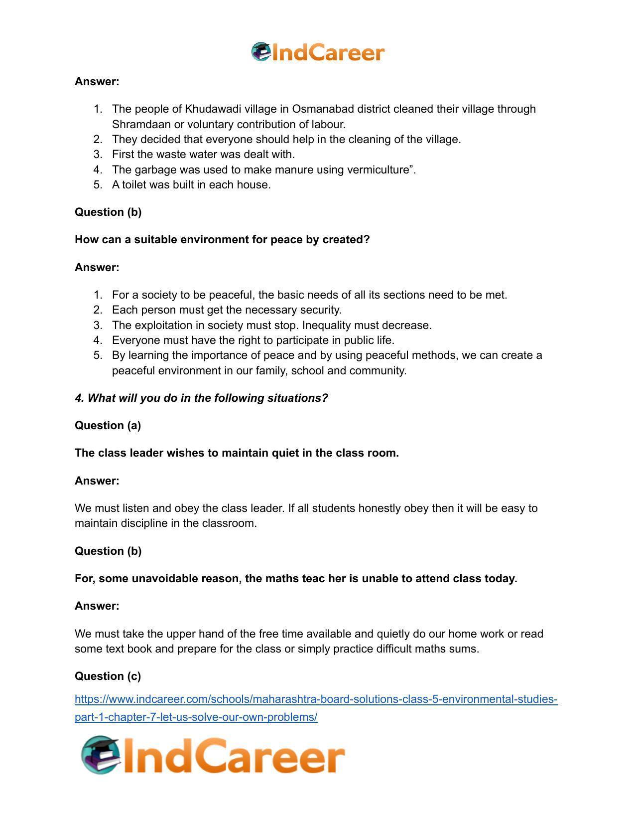 Maharashtra Board Solutions Class 5-Environmental Studies (Part 1): Chapter 7- Let us Solve Our own Problems - Page 4