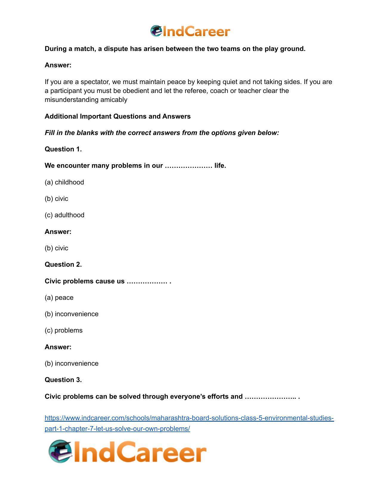 Maharashtra Board Solutions Class 5-Environmental Studies (Part 1): Chapter 7- Let us Solve Our own Problems - Page 5