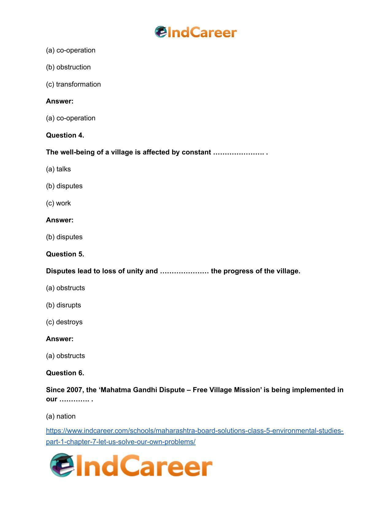 Maharashtra Board Solutions Class 5-Environmental Studies (Part 1): Chapter 7- Let us Solve Our own Problems - Page 6