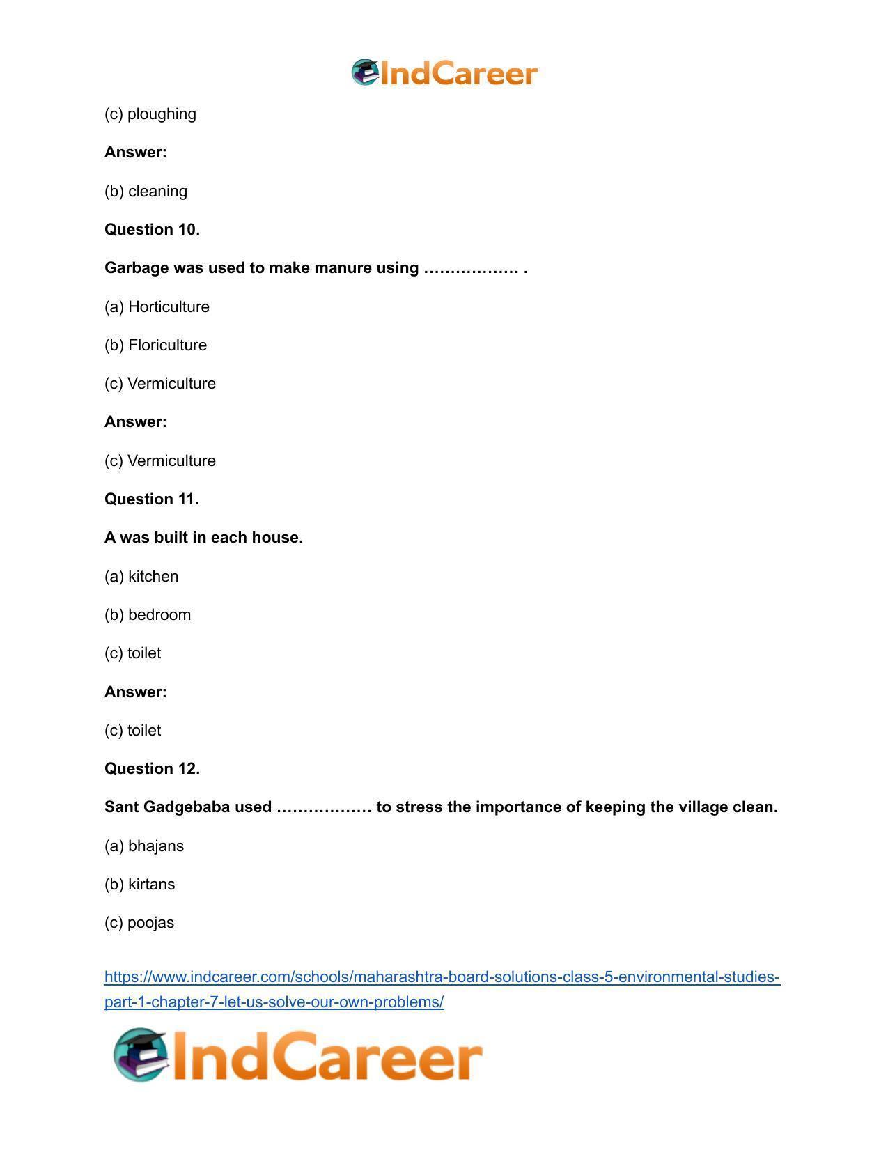 Maharashtra Board Solutions Class 5-Environmental Studies (Part 1): Chapter 7- Let us Solve Our own Problems - Page 8