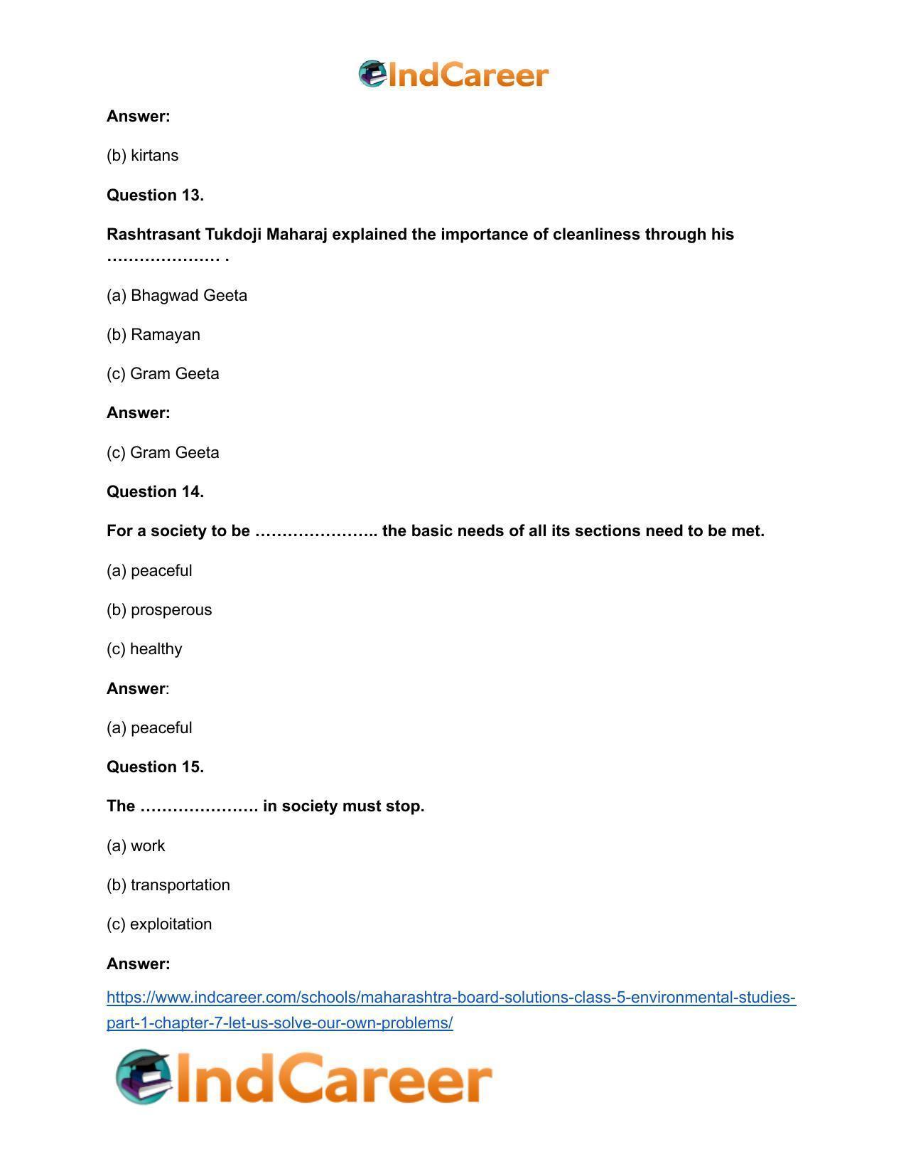 Maharashtra Board Solutions Class 5-Environmental Studies (Part 1): Chapter 7- Let us Solve Our own Problems - Page 9