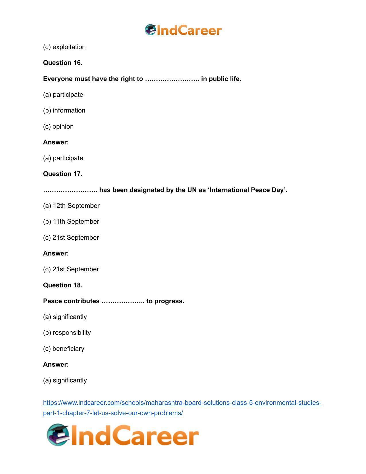 Maharashtra Board Solutions Class 5-Environmental Studies (Part 1): Chapter 7- Let us Solve Our own Problems - Page 10