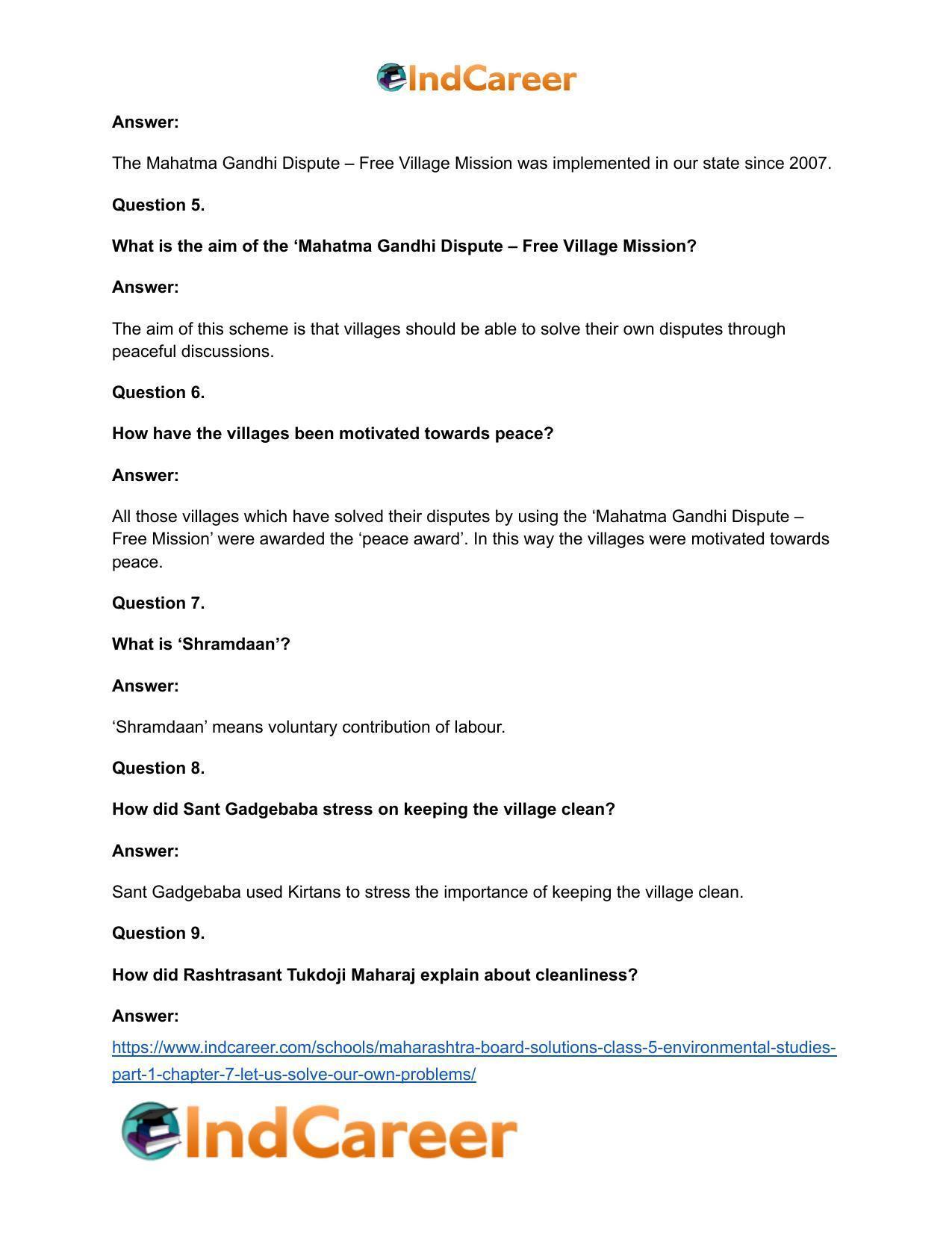Maharashtra Board Solutions Class 5-Environmental Studies (Part 1): Chapter 7- Let us Solve Our own Problems - Page 12