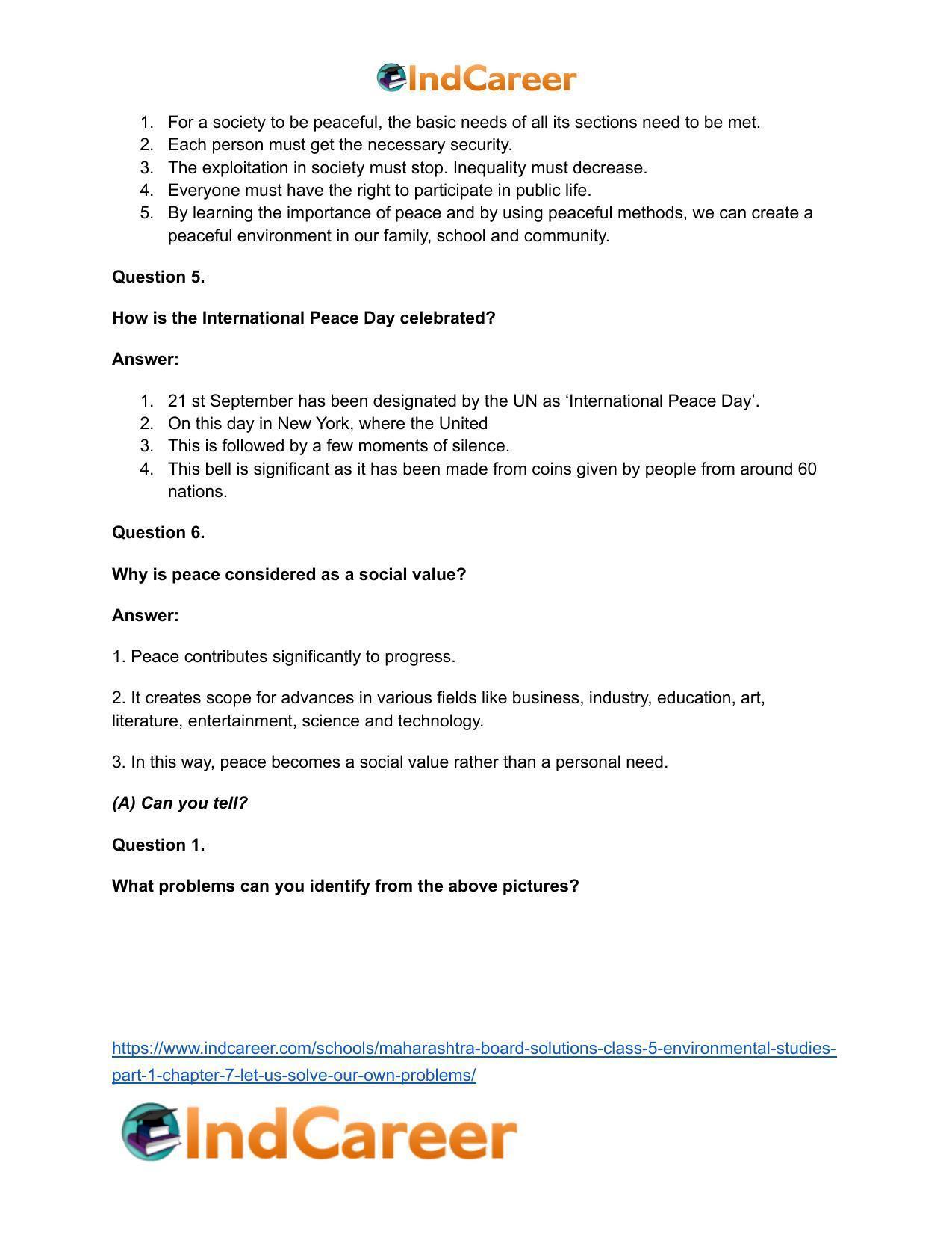 Maharashtra Board Solutions Class 5-Environmental Studies (Part 1): Chapter 7- Let us Solve Our own Problems - Page 14