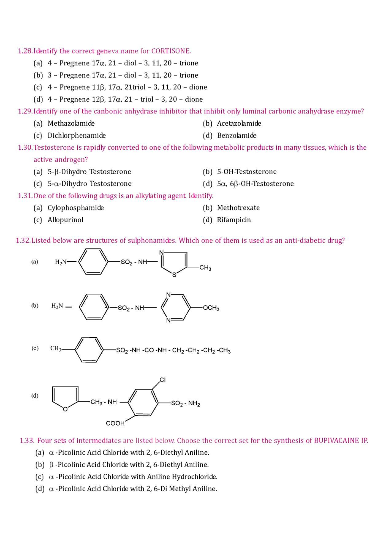 GPAT 1998 Question Paper with Answer Key - Page 4