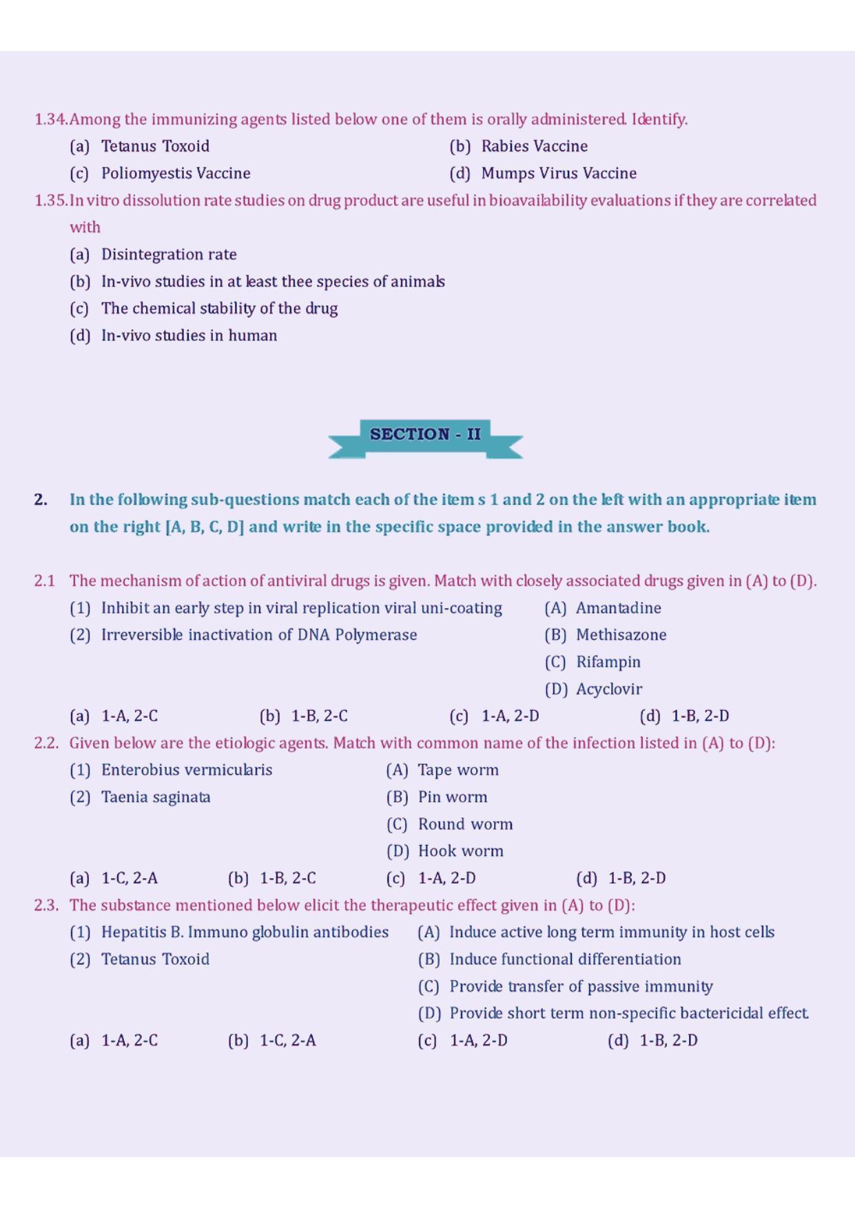 GPAT 1998 Question Paper with Answer Key - Page 5