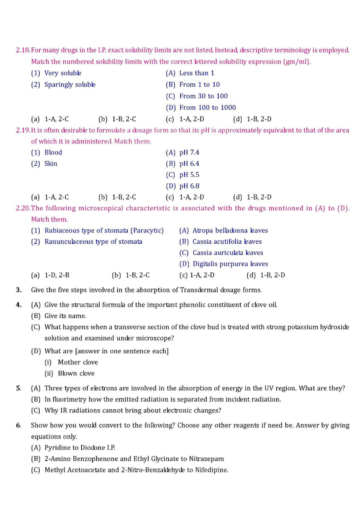GPAT 1998 Question Paper with Answer Key - Page 9