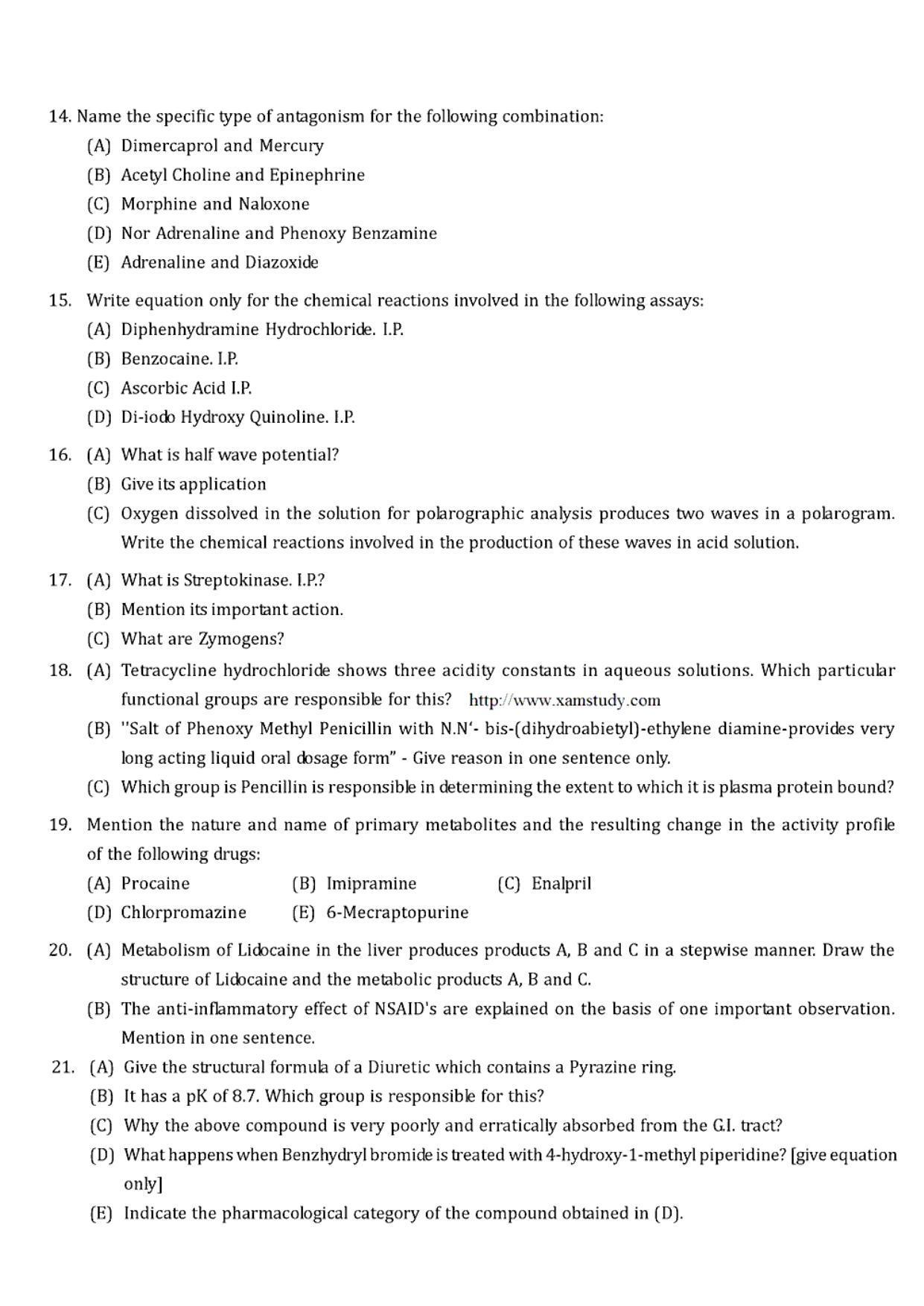 GPAT 1998 Question Paper with Answer Key - Page 11