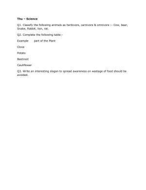 CBSE Worksheets for Class 6 Science Assignment 43