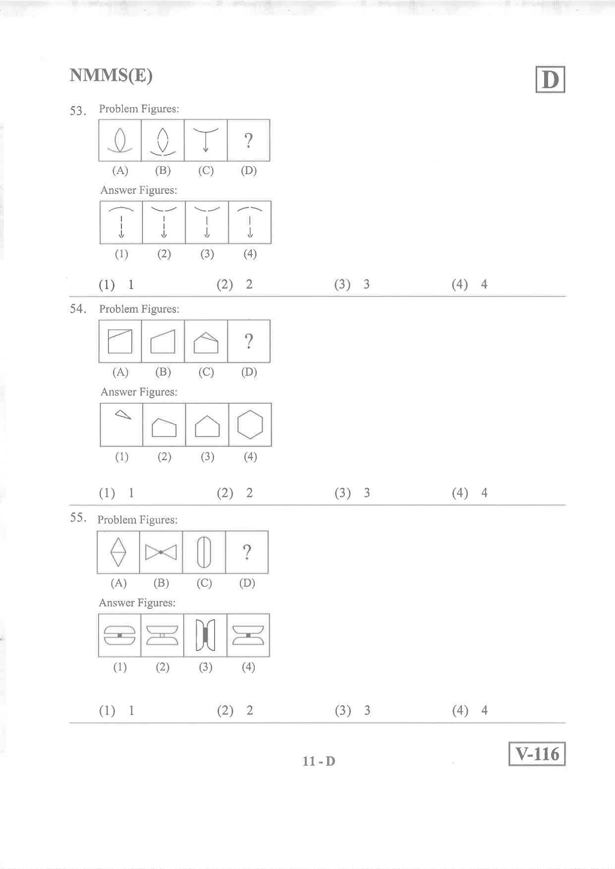 English Medium Nov 2019 (Set D) Class 8 Andhra Pradesh NMMS Question Papers - Page 11