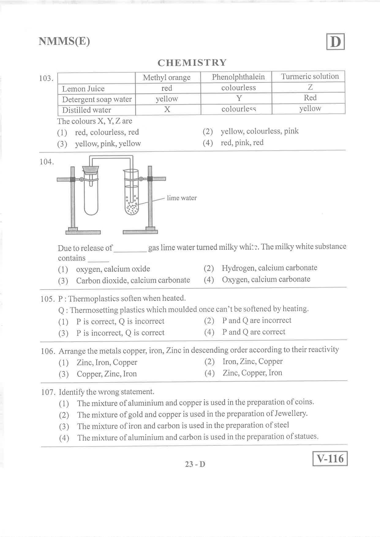 English Medium Nov 2019 (Set D) Class 8 Andhra Pradesh NMMS Question Papers - Page 23