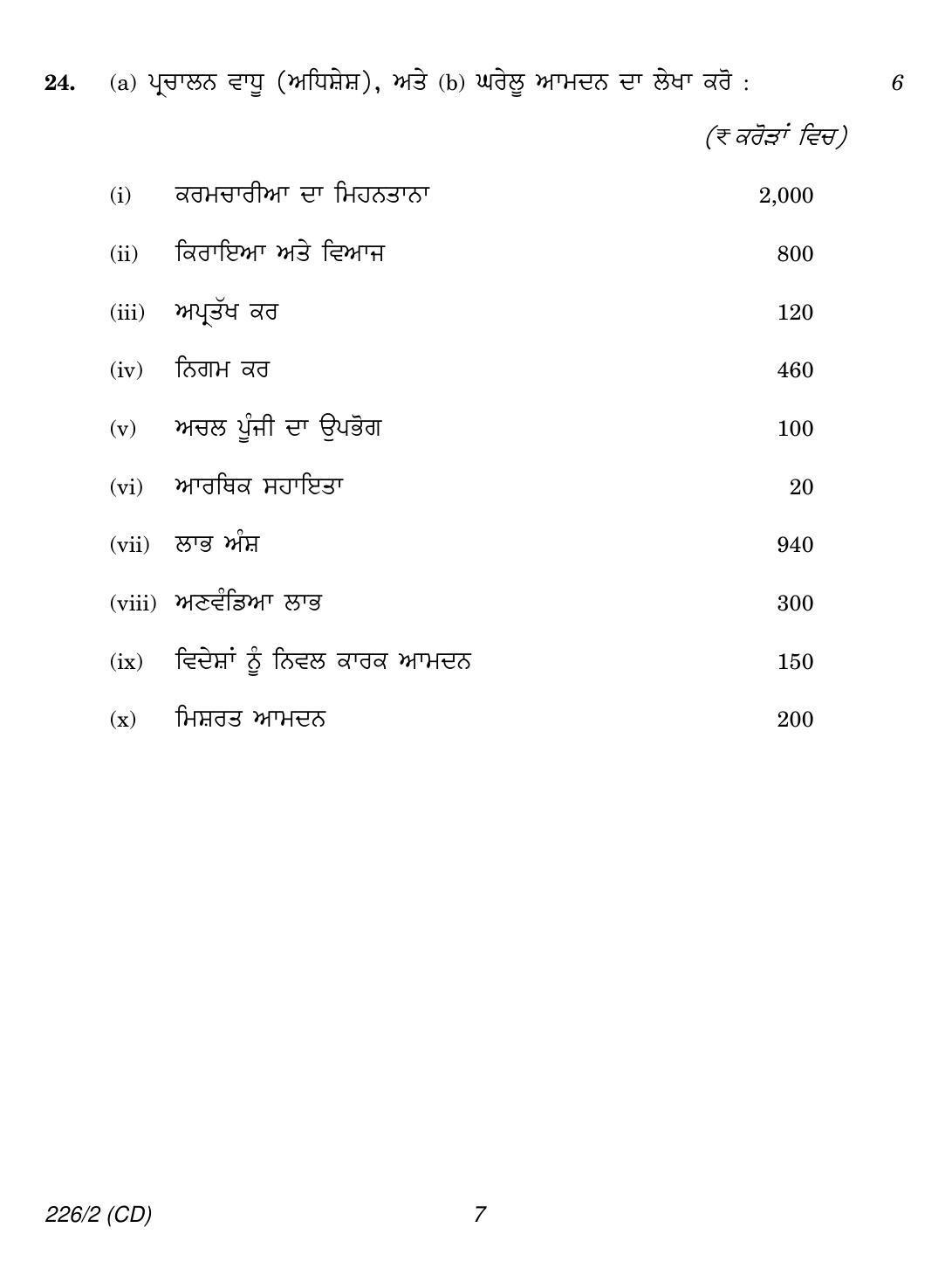 CBSE Class 12 226-2 (Economics Punjabi CD)  2018 Question Paper - Page 7