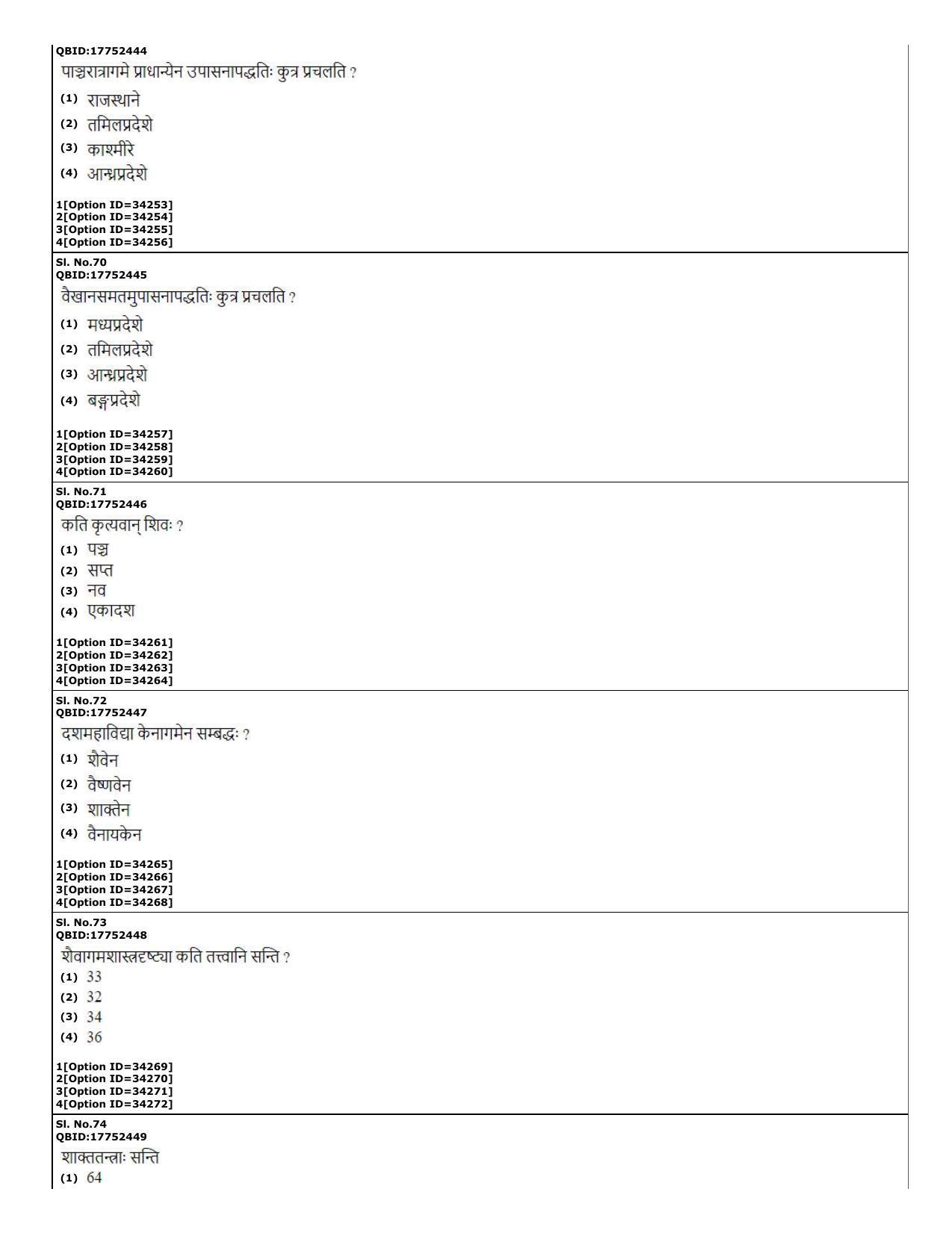 CUET (PG) 2022: PGQP-70 Agama (10-09-2022) Question Paper - Page 19