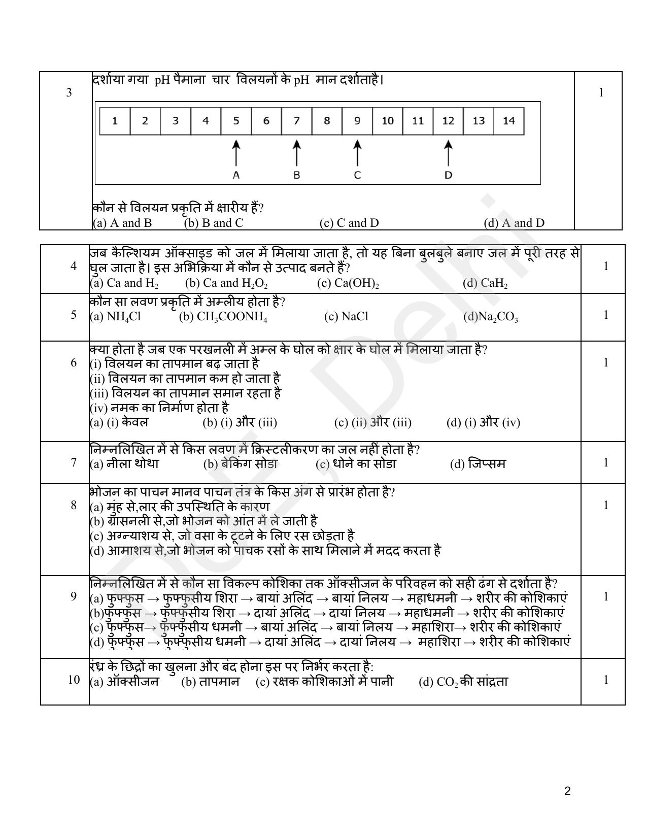 Edudel Class 10 Science (Hindi) Practice Papers-2 (2023-24) - Page 2