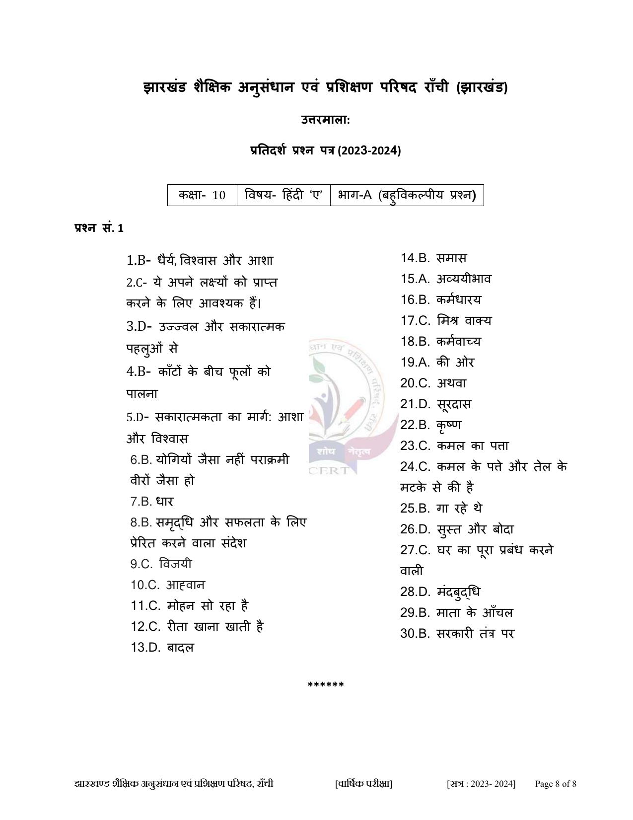 JAC Class 10 2024 Sample Paper (All Subjects) - Page 8