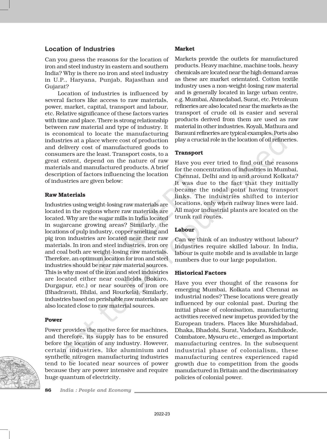 NCERT Book for Class 12 Geography (Part-II) Chapter 8 Manufacturing Industries - Page 2
