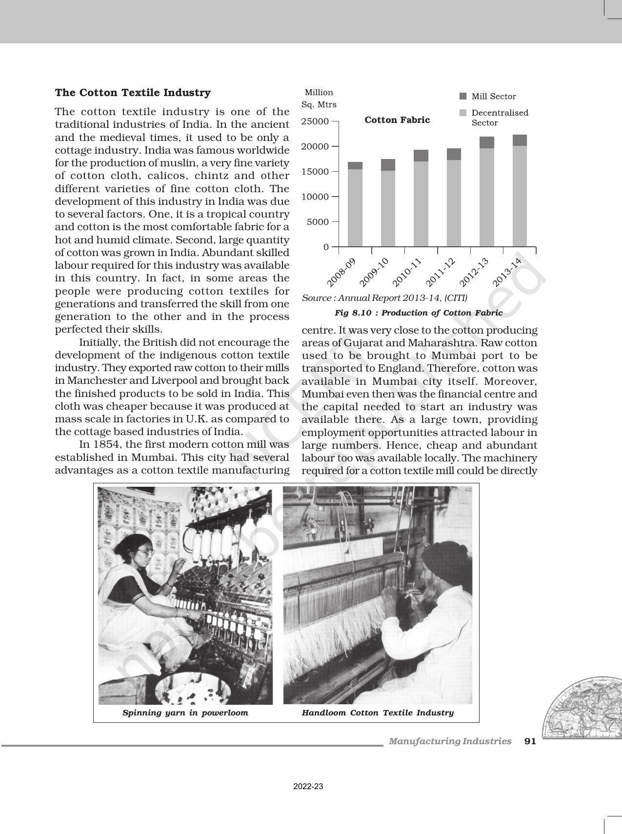 NCERT Book for Class 12 Geography (Part-II) Chapter 8 Manufacturing Industries - Page 7