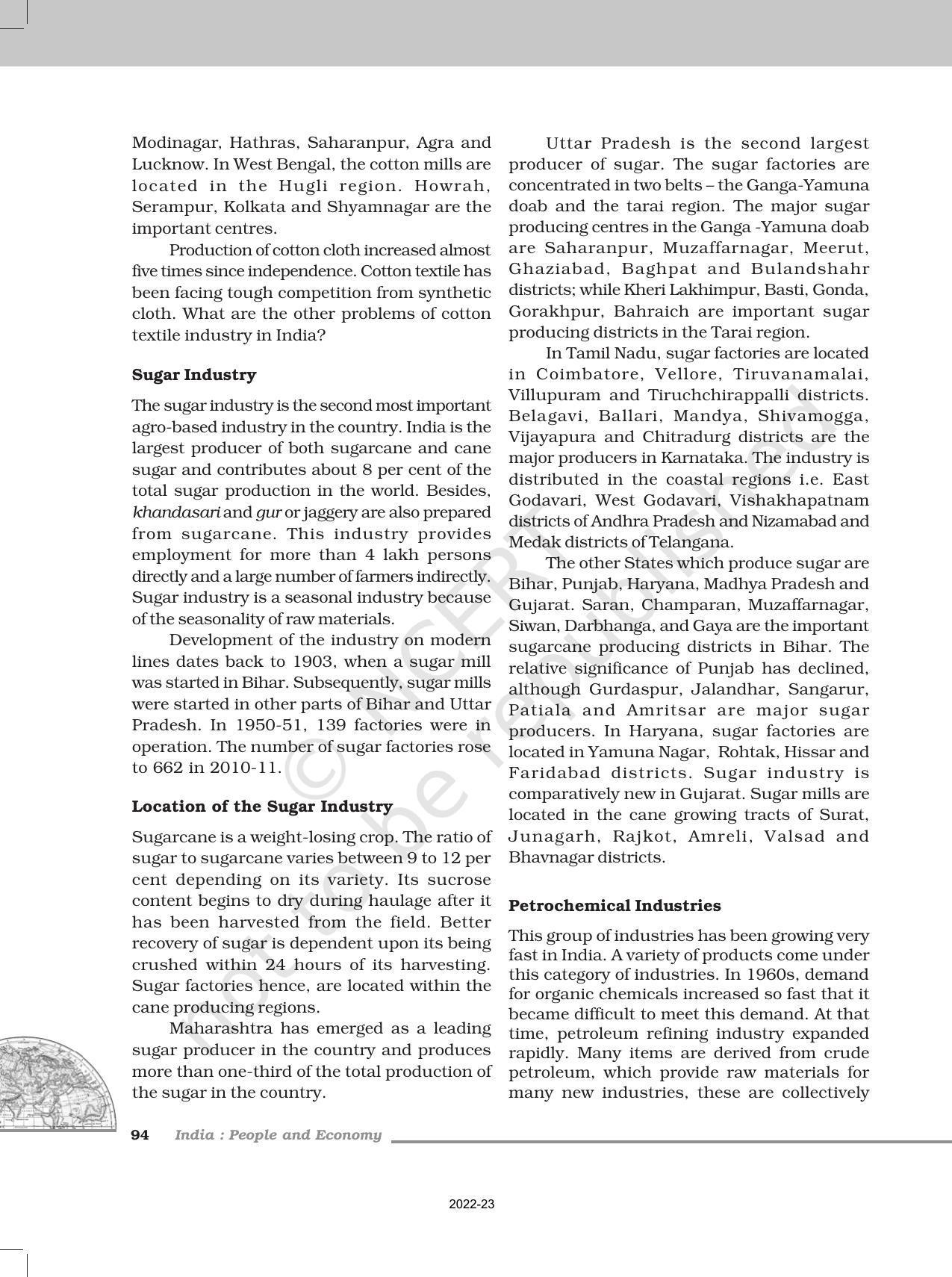 NCERT Book for Class 12 Geography (Part-II) Chapter 8 Manufacturing Industries - Page 10
