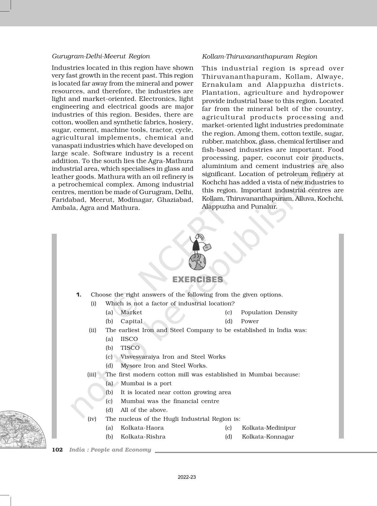 NCERT Book for Class 12 Geography (Part-II) Chapter 8 Manufacturing Industries - Page 18
