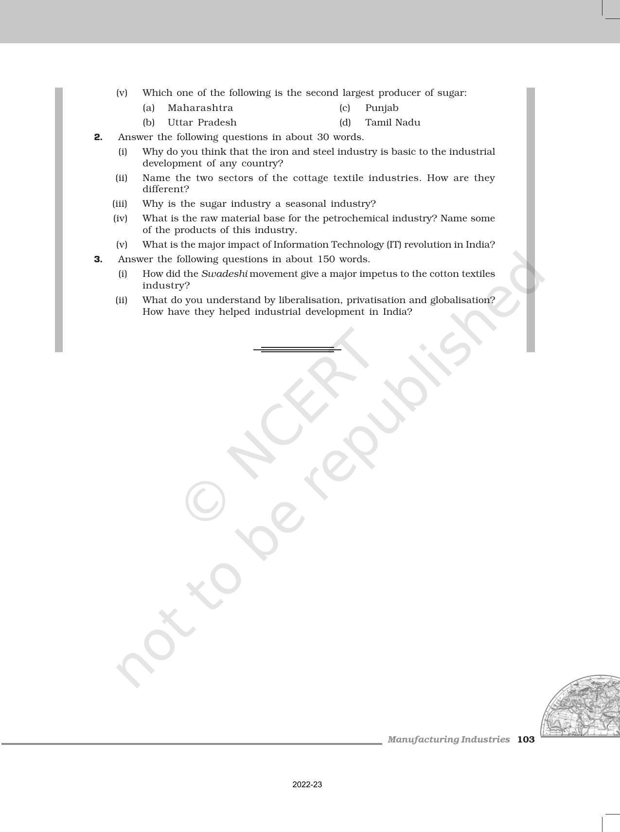 NCERT Book for Class 12 Geography (Part-II) Chapter 8 Manufacturing Industries - Page 19