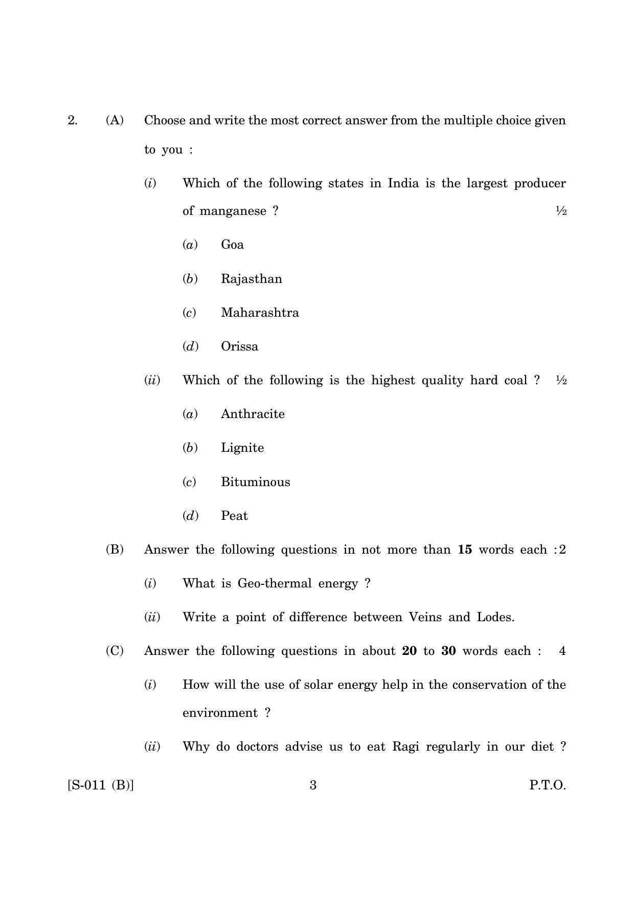 Goa Board Class 10 Social Science 2 E English (June 2019) Question Paper - Page 3