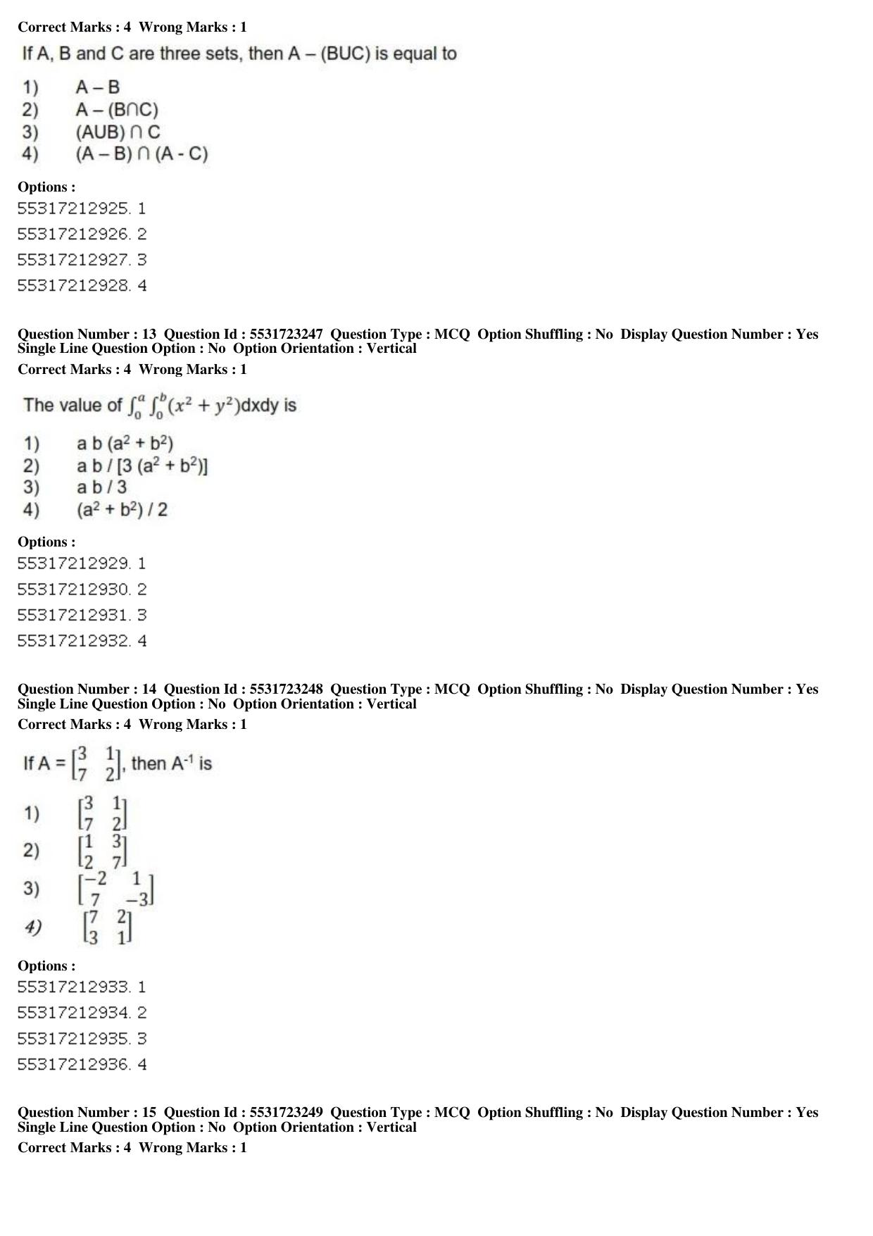 ICAR AIEEA PG 2019 STATISTICAL SCIENCE Question Paper - Page 5