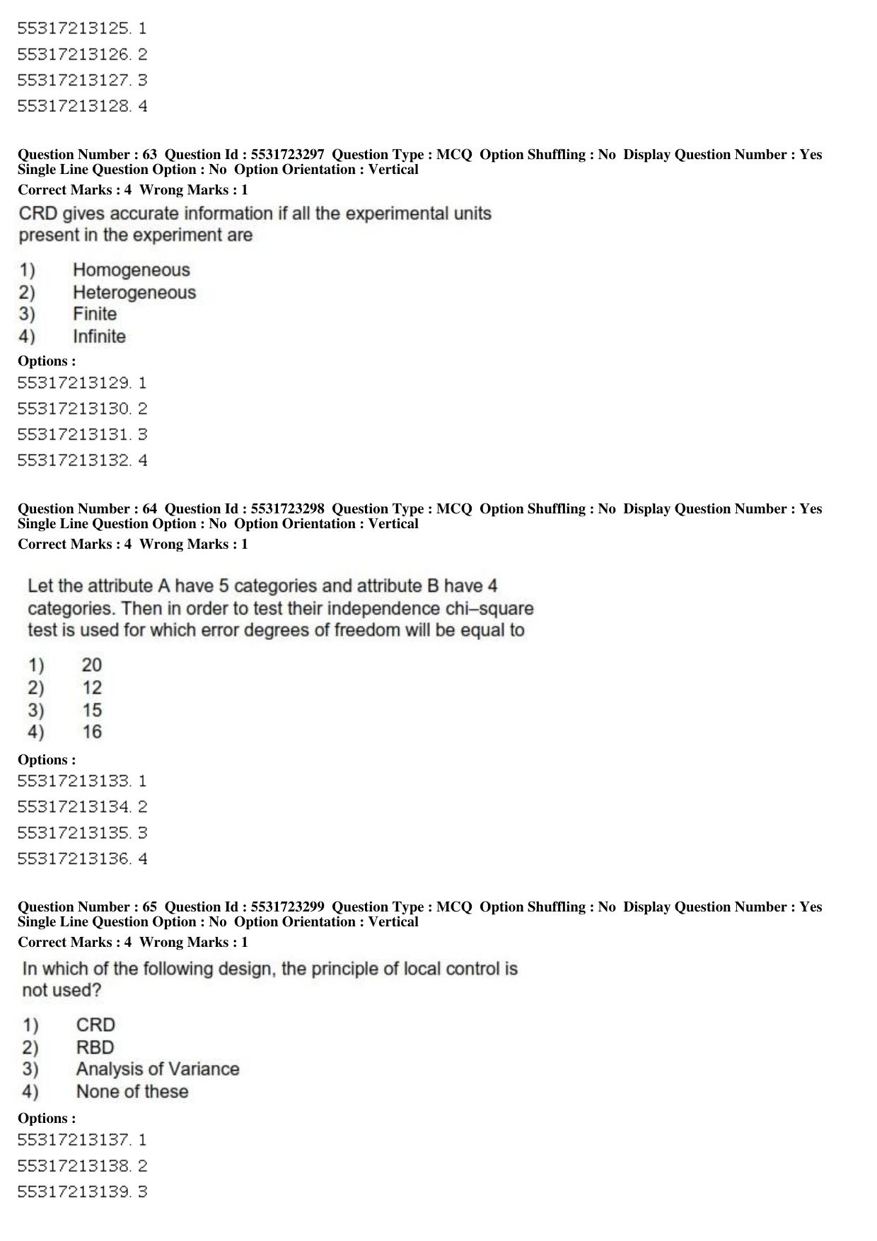 ICAR AIEEA PG 2019 STATISTICAL SCIENCE Question Paper - Page 20