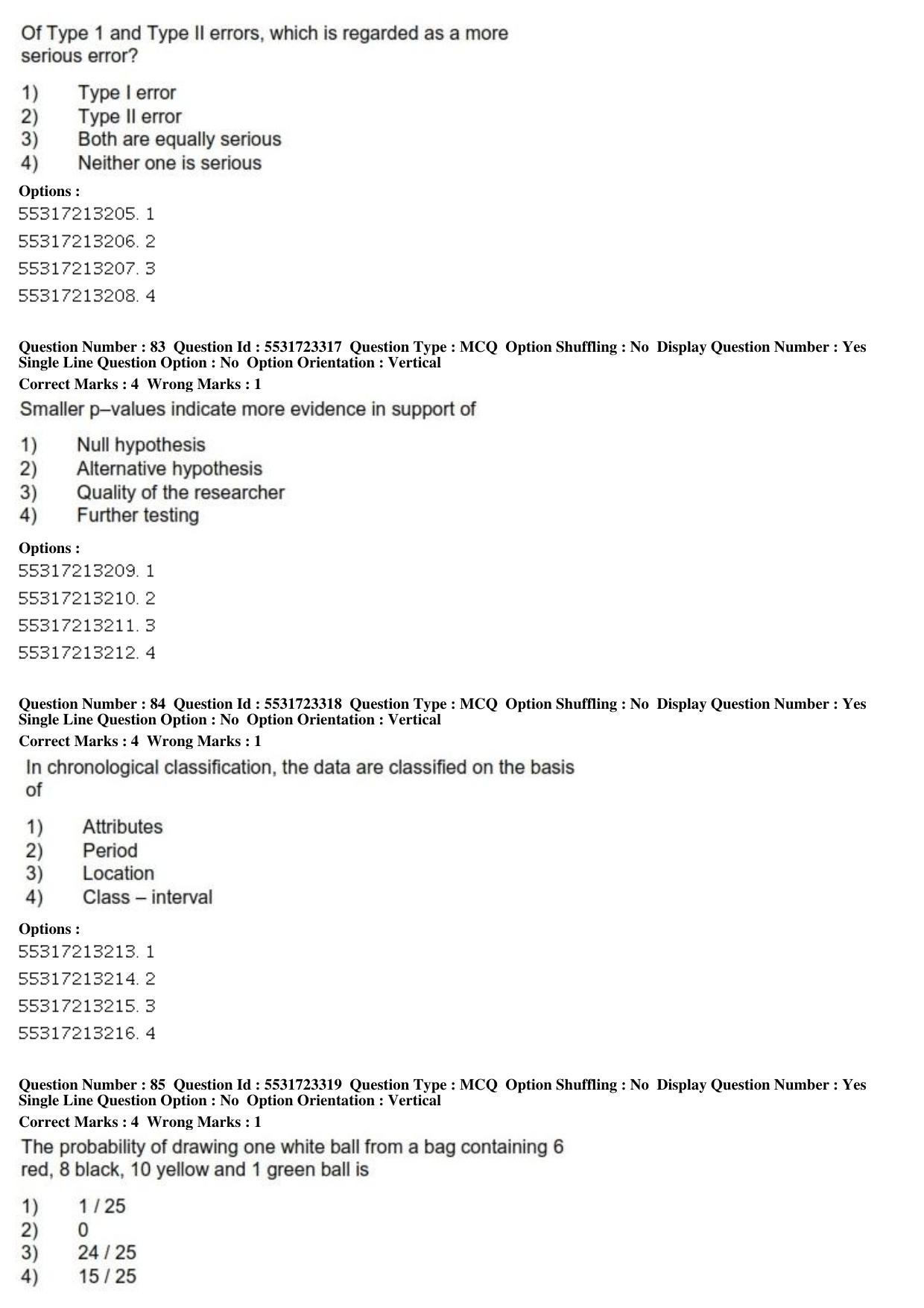ICAR AIEEA PG 2019 STATISTICAL SCIENCE Question Paper - Page 26