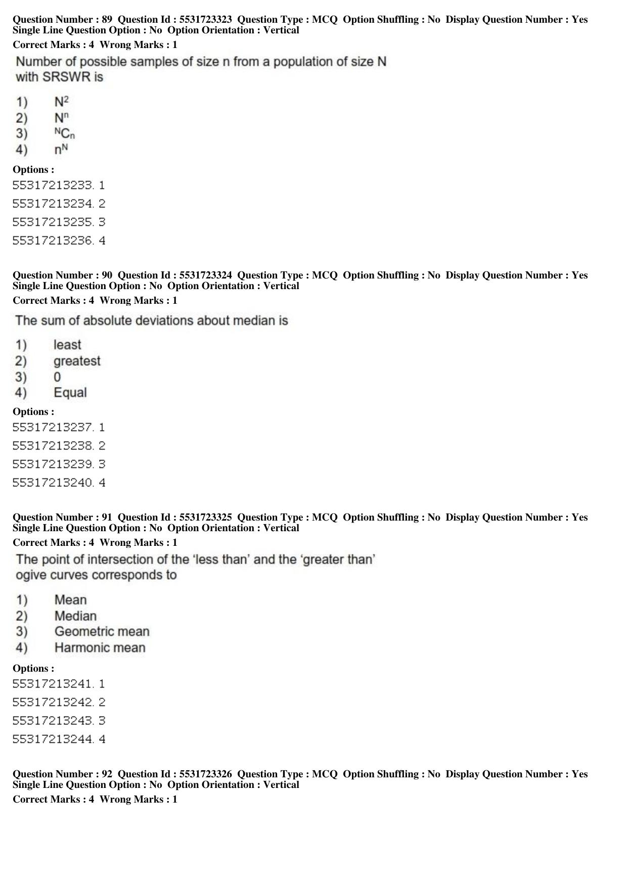 ICAR AIEEA PG 2019 STATISTICAL SCIENCE Question Paper - Page 28